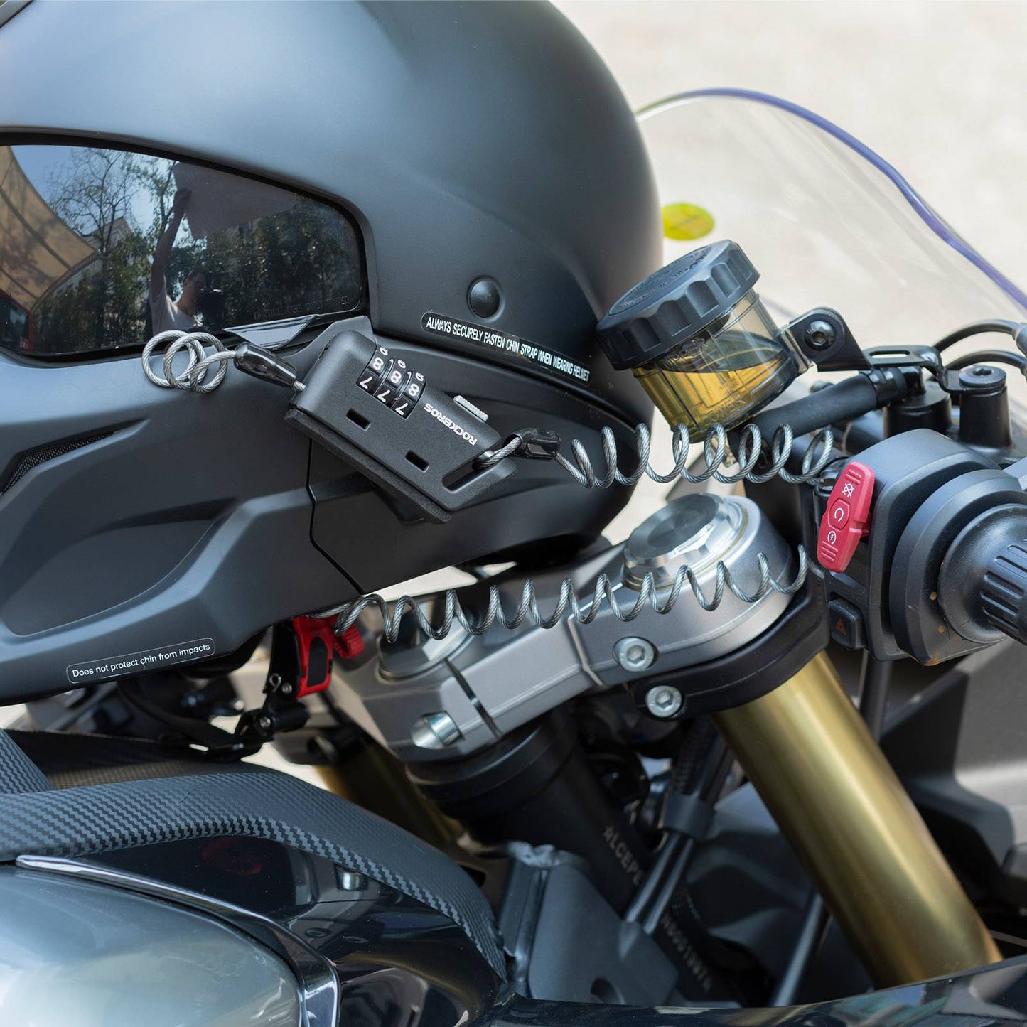 Zamek do kasku 150 cm, zamek szyfrowy 3-cyfrowy ROCKBROS