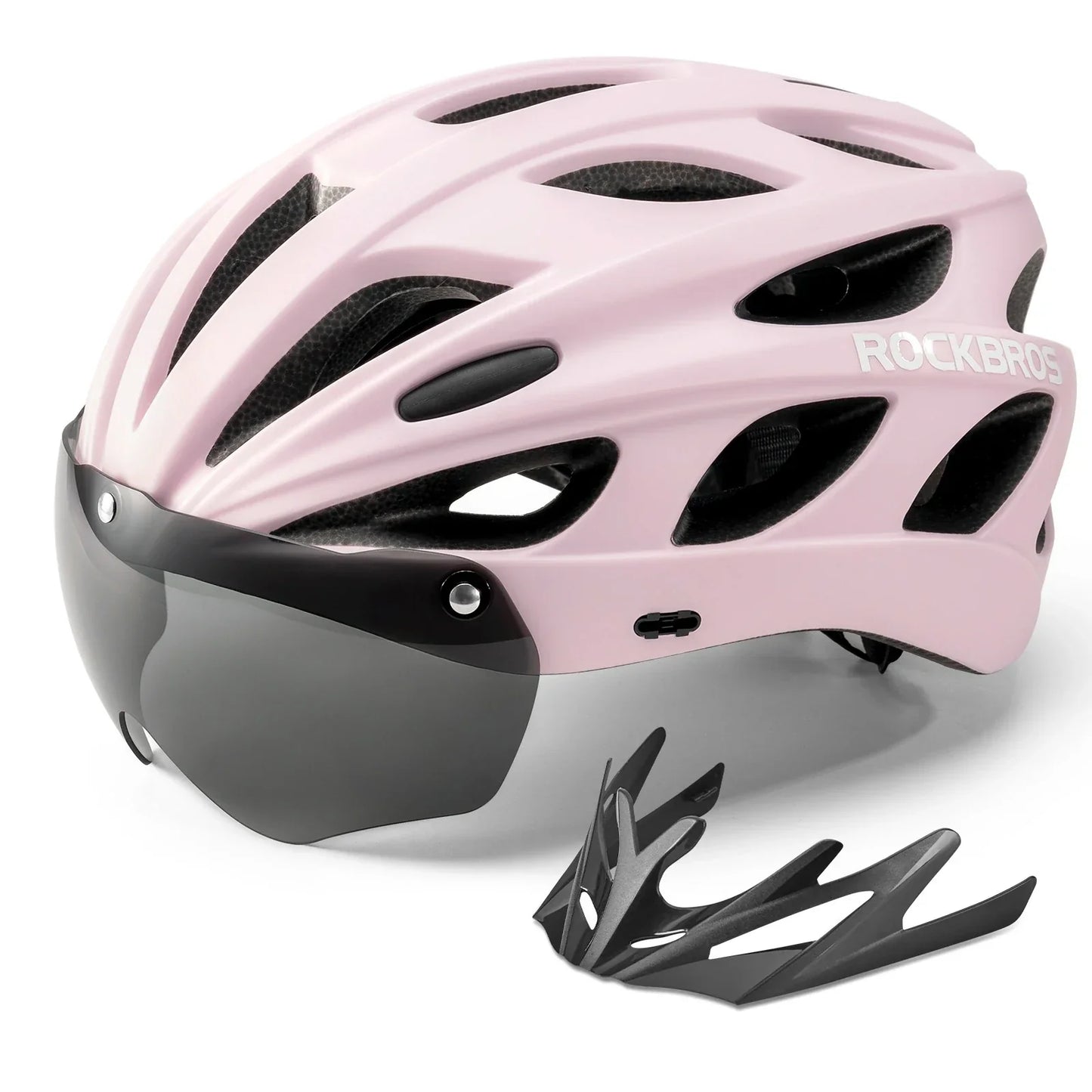 Kask rowerowy dla dzieci z wbudowanymi, odpinanymi magnetycznymi goglami i daszkiem ROCKBROS