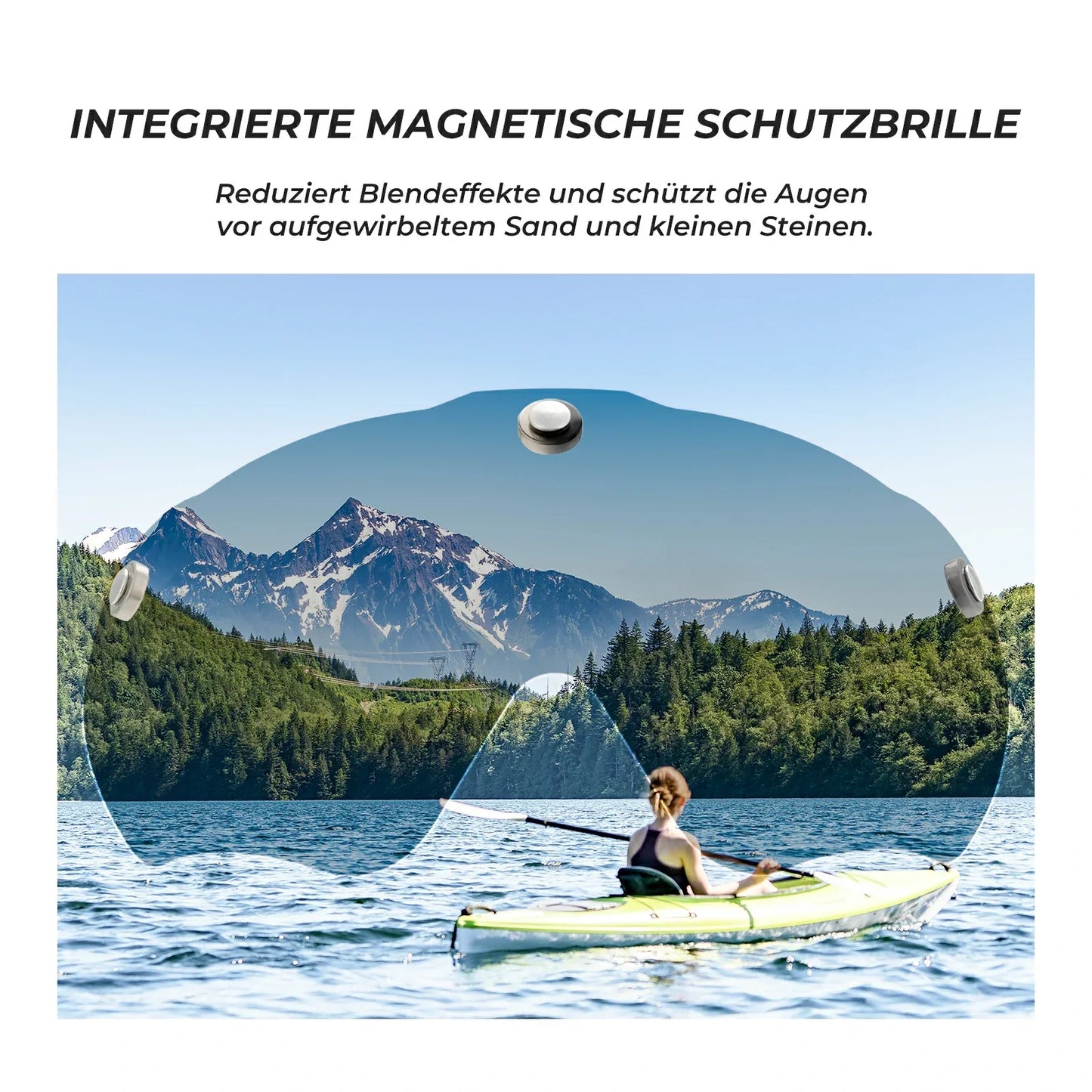 Kask rowerowy dla dzieci z wbudowanymi, odpinanymi magnetycznymi goglami i daszkiem ROCKBROS