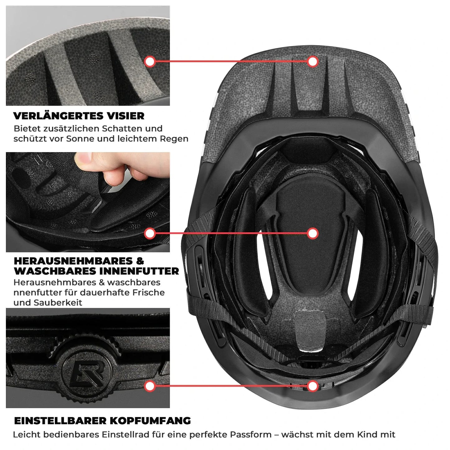 Kask integralny dla dzieci z kreskówkową grafiką i odpinanym ochraniaczem podbródka ROCKBROS