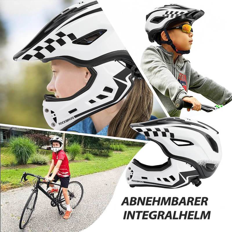 Kask integralny dla dzieci z odpinaną osłoną podbródka dla chłopców/dziewcząt ROCKBROS