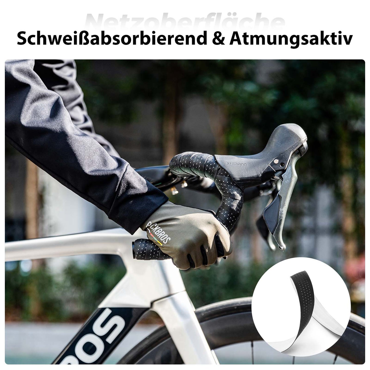 Owijka na kierownicę roweru szosowego, antypoślizgowa, amortyzująca, 2 rolki, ROCKBROS