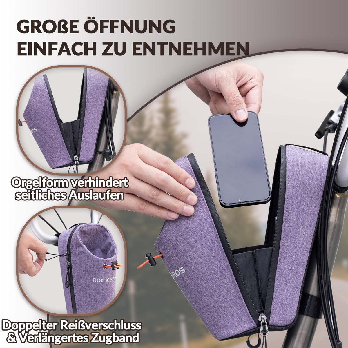 ROCKBROS Torba kierownicy Torba na bidon Uchwyt na bidon Wielofunkcyjny design