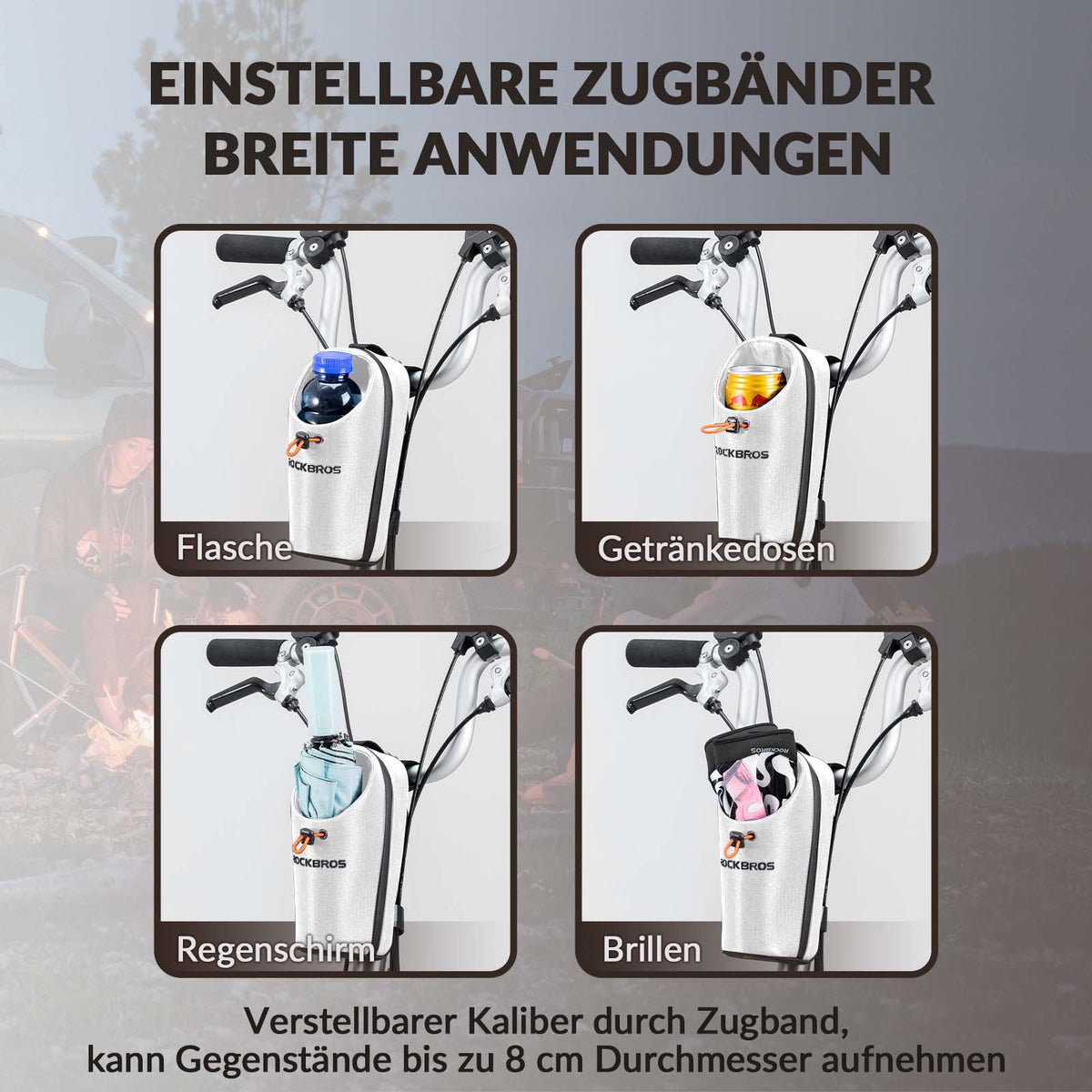 ROCKBROS Torba kierownicy Torba na bidon Uchwyt na bidon Wielofunkcyjny design