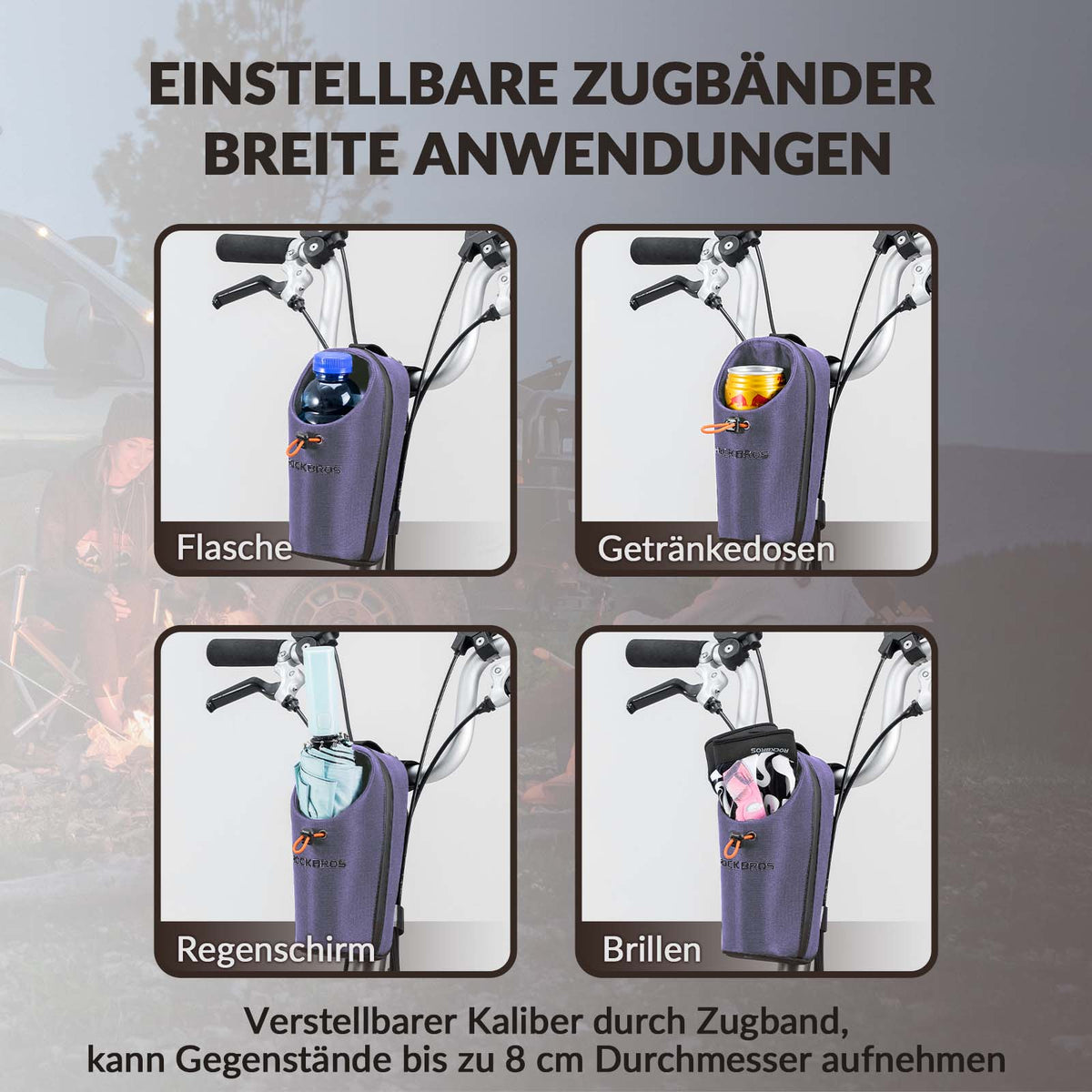 ROCKBROS Torba kierownicy Torba na bidon Uchwyt na bidon Wielofunkcyjny design