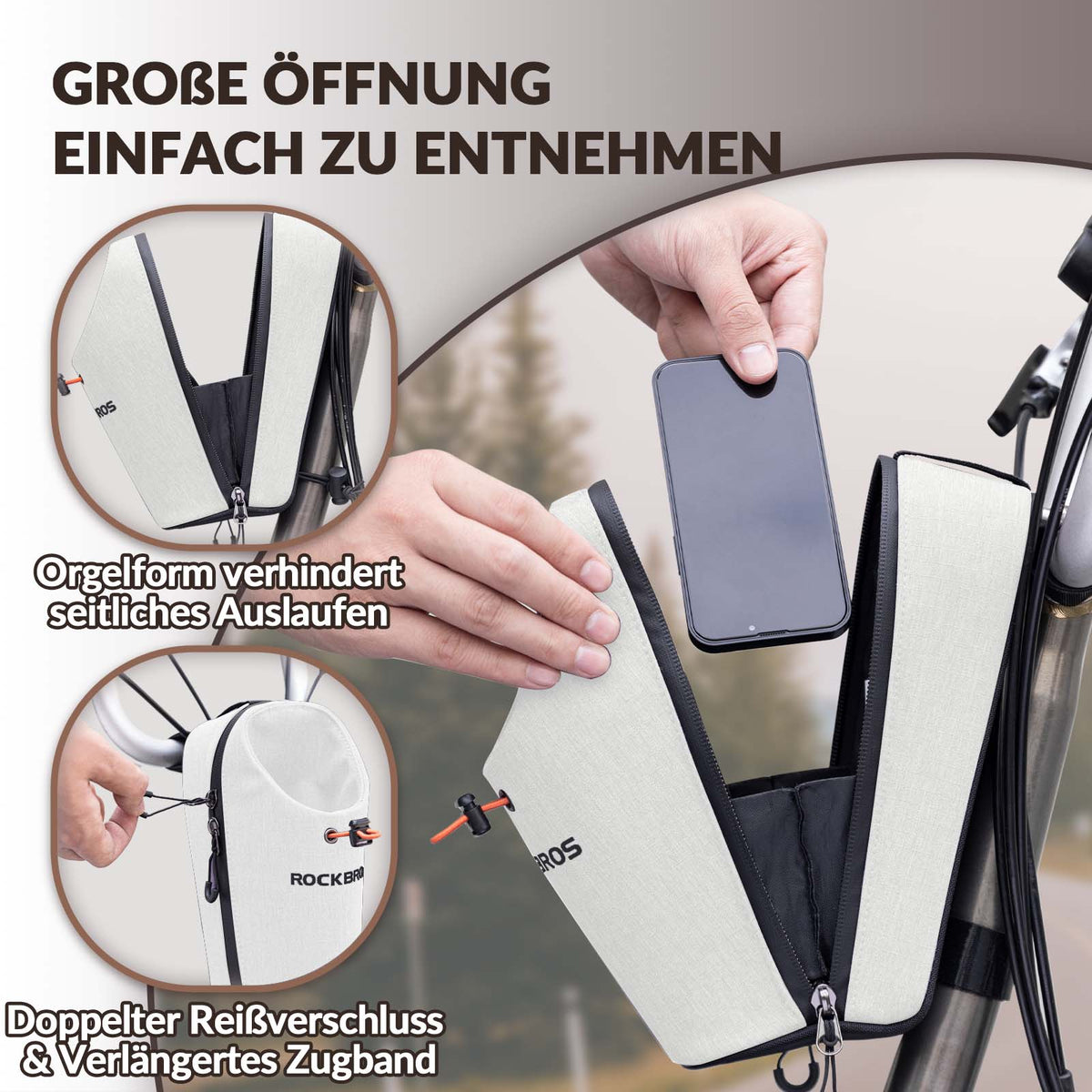 ROCKBROS Torba kierownicy Torba na bidon Uchwyt na bidon Wielofunkcyjny design
