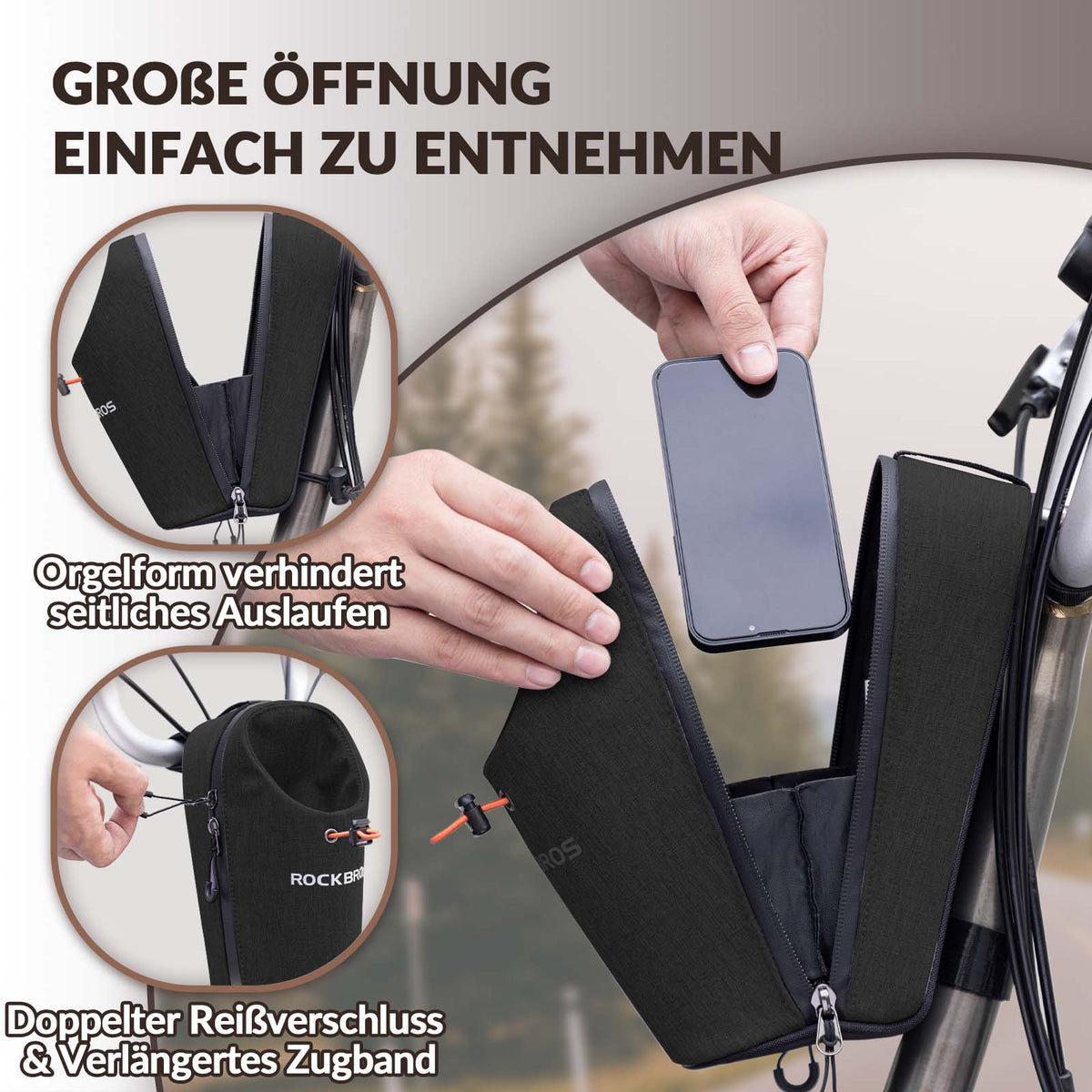 ROCKBROS Torba kierownicy Torba na bidon Uchwyt na bidon Wielofunkcyjny design