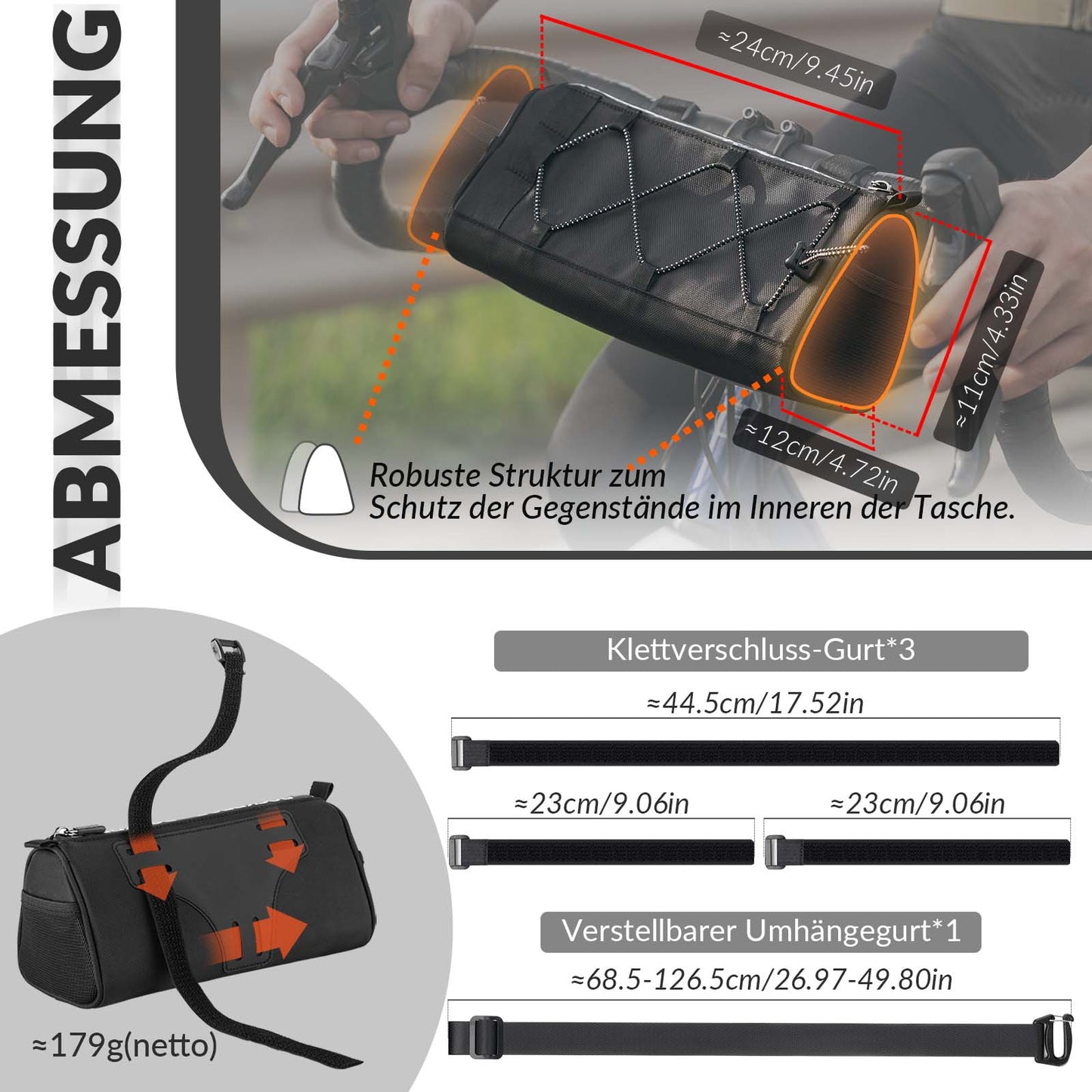 Torba na kierownicę Wielofunkcyjna torba na kierownicę roweru z paskiem na ramię 1,5 l ROCKBROS