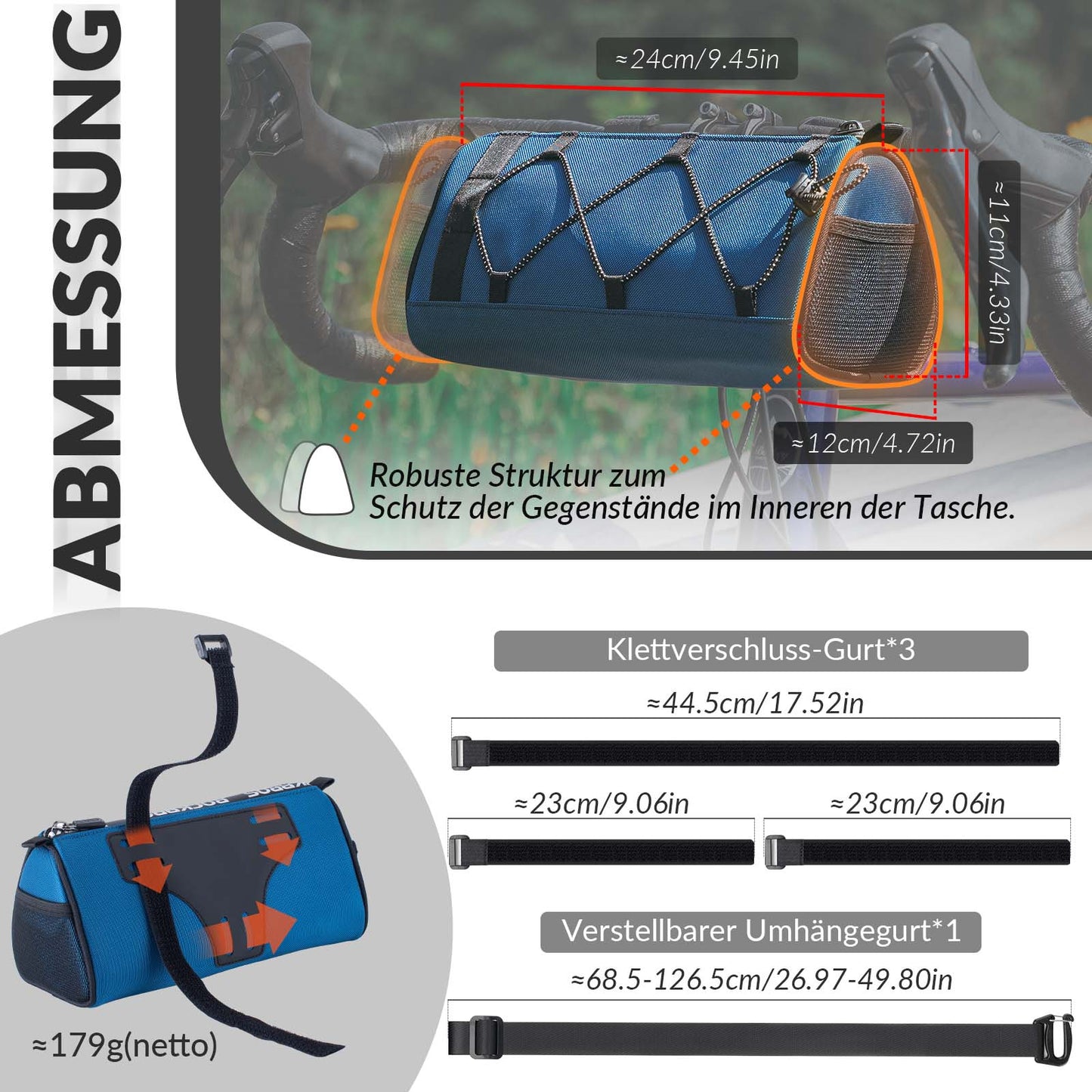 Torba na kierownicę Wielofunkcyjna torba na kierownicę roweru z paskiem na ramię 1,5 l ROCKBROS