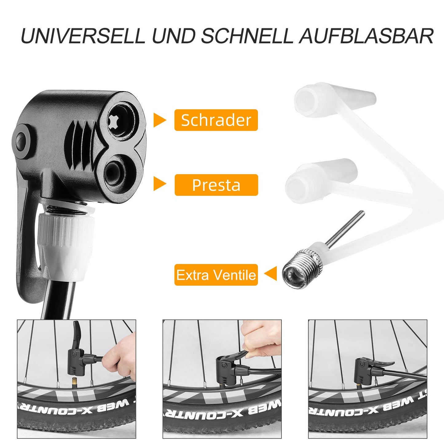 Pompka nożna z manometrem dwucylindrowym ROCKBROS