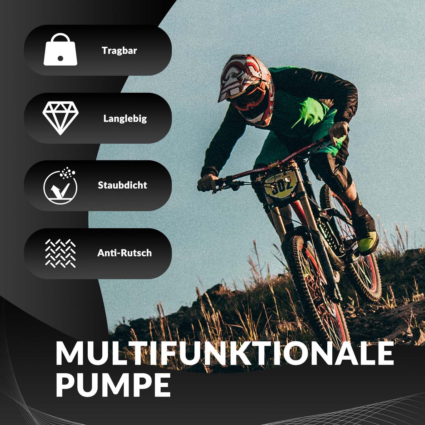 ROCKBROS aluminiowa pompka ręczna do wentyli Schrader i Presta