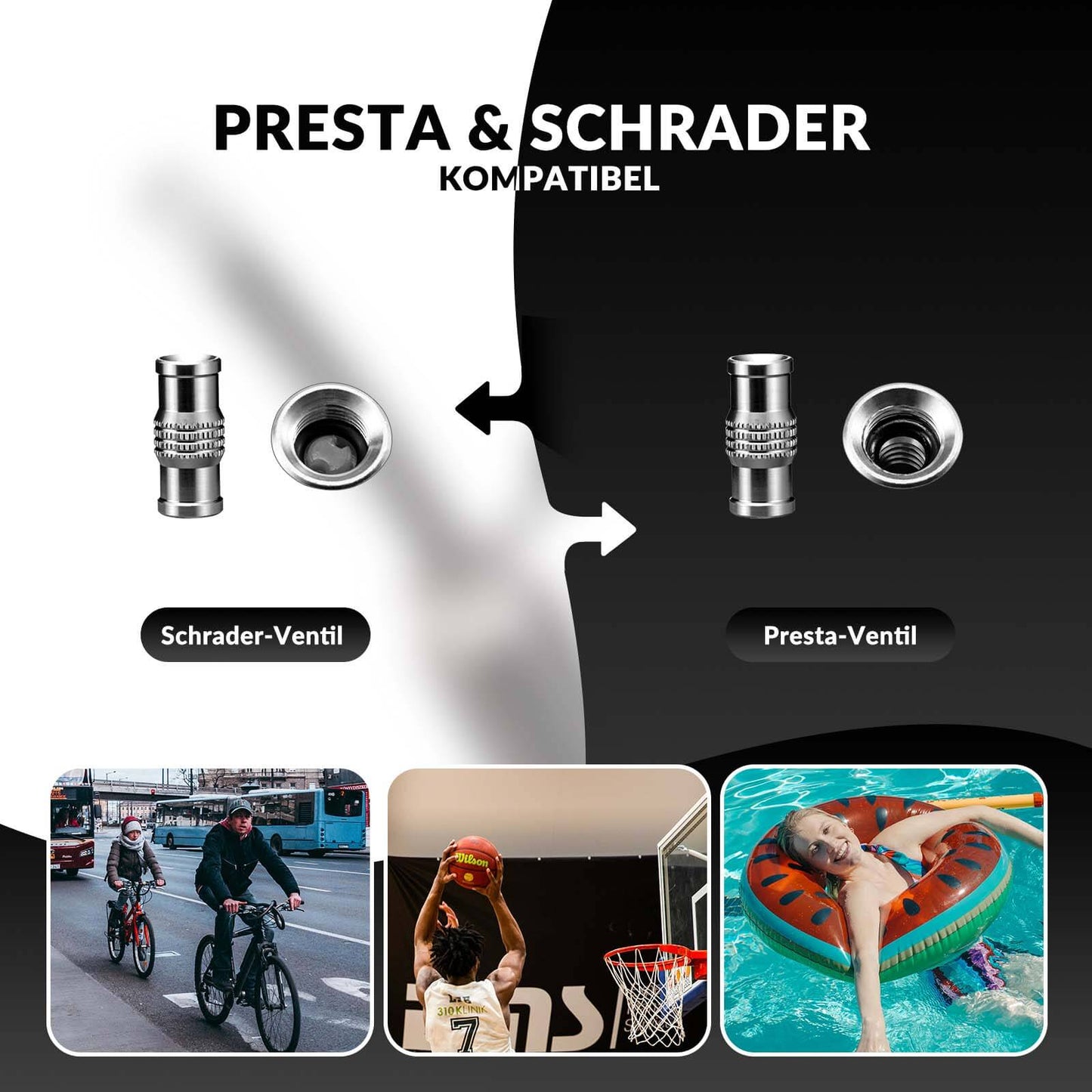 ROCKBROS aluminiowa pompka ręczna do wentyli Schrader i Presta