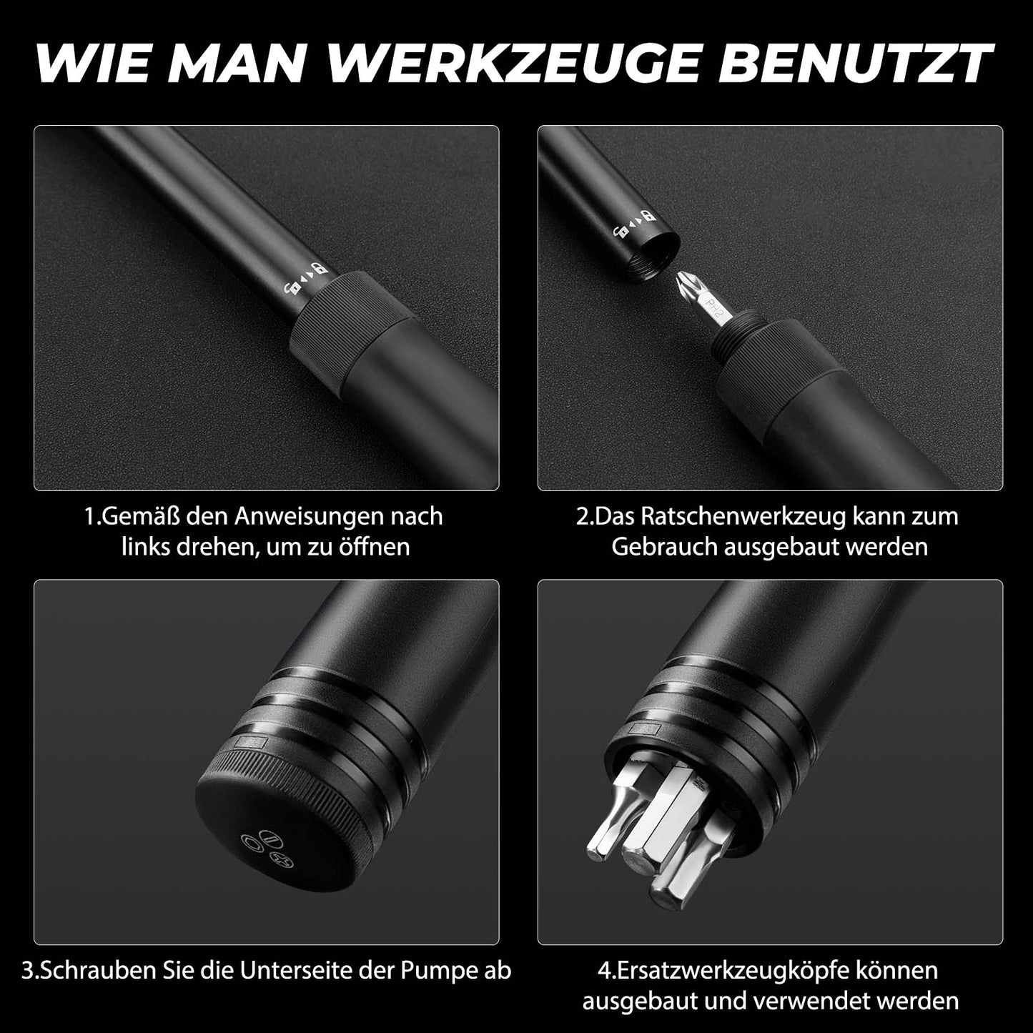 Miniaturowa pompka rowerowa z kluczem grzechotkowym 80 PSI aluminiowa ROCKBROS