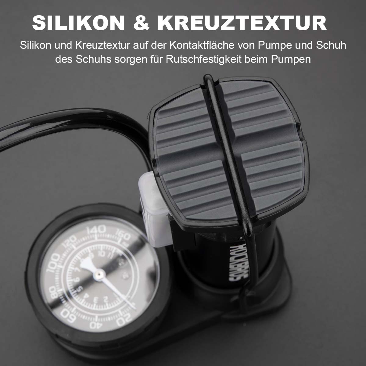 Miniaturowa pompka nożna z manometrem ROCKBROS