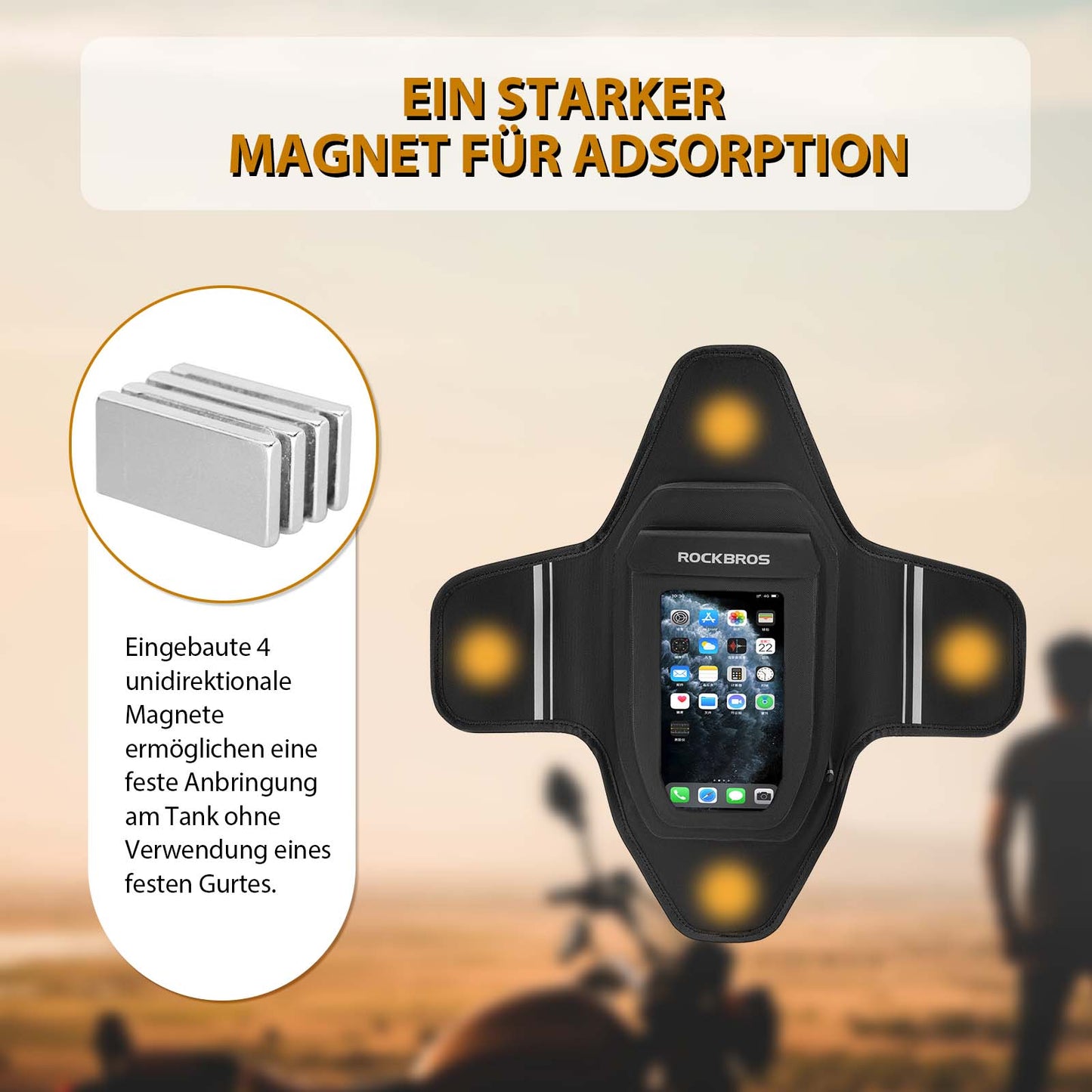 Wodoodporna magnetyczna torba na zbiornik motocykla, czarna ROCKBROS