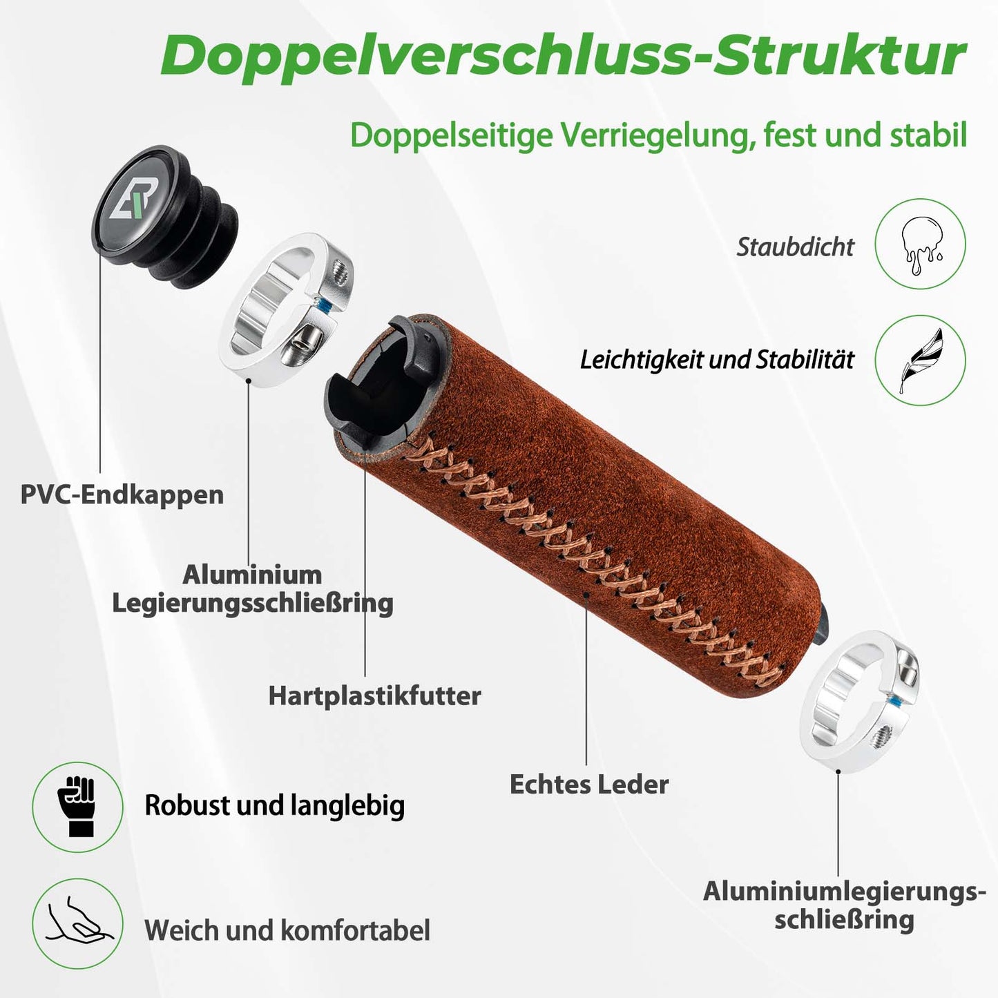 Uchwyty kierownicy MTB Ergonomiczne uchwyty antypoślizgowe do 22 mm ROCKBROS