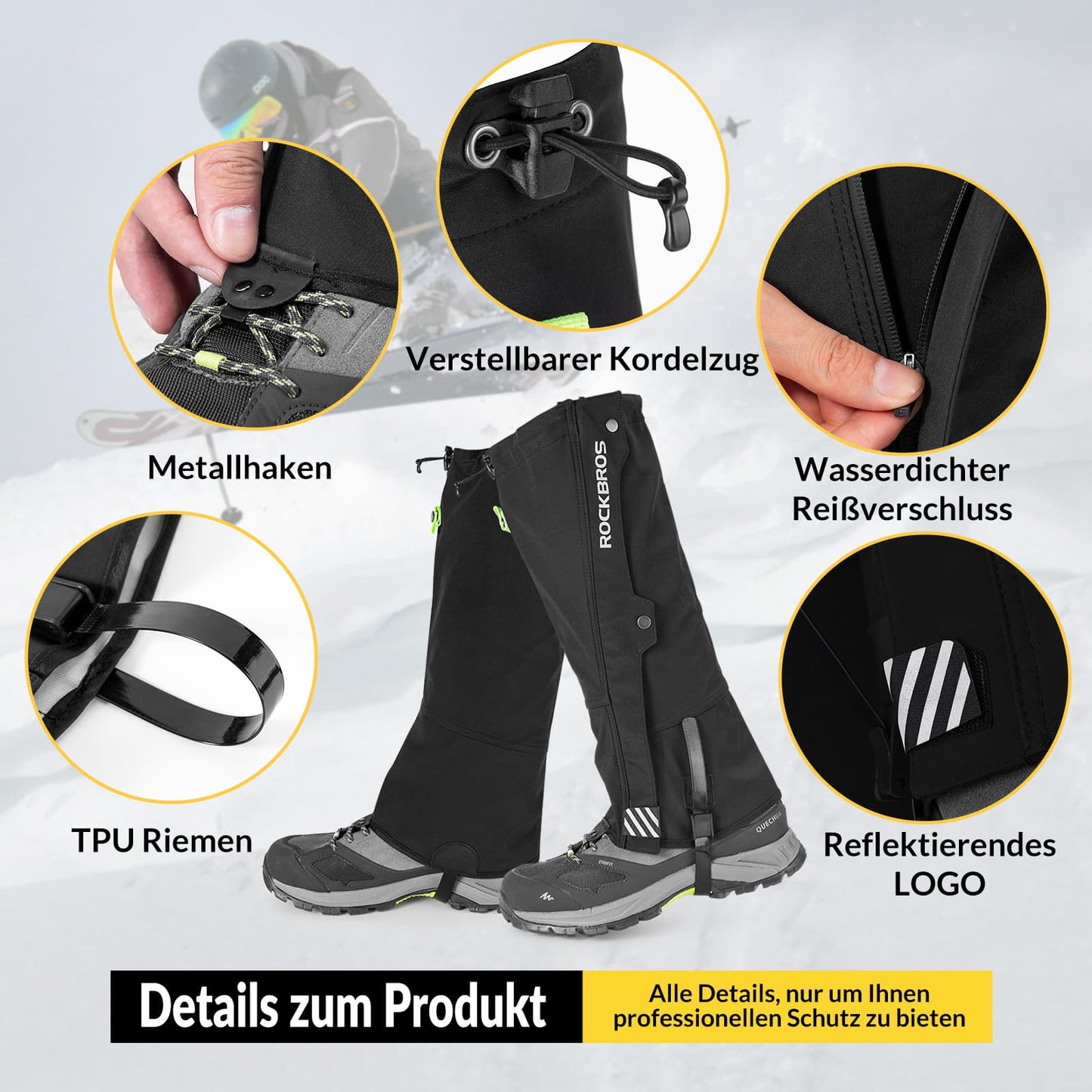 Ochraniacze na śnieg wodoodporne Outdoor Gaiters Męskie Damskie ROCKBROS