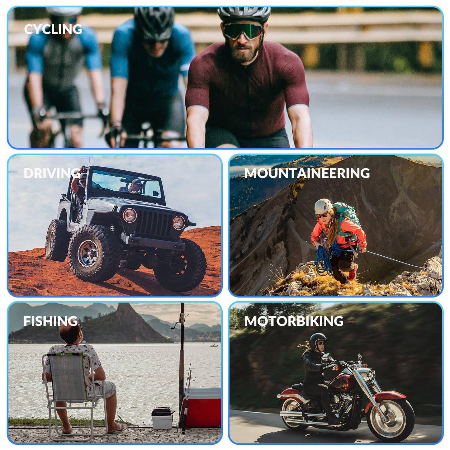 Fotochromowe okulary rowerowe HD do aktywności na świeżym powietrzu, niebieskie, ROCKBROS