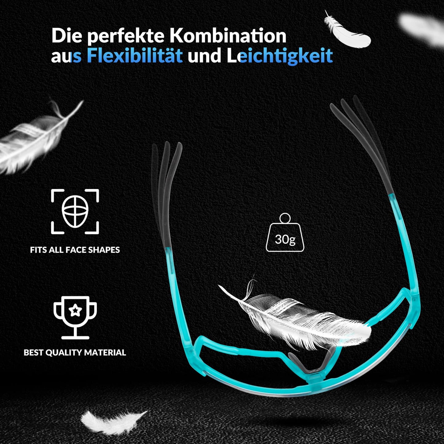 Fotochromowe okulary rowerowe HD do aktywności na świeżym powietrzu, niebieskie, ROCKBROS