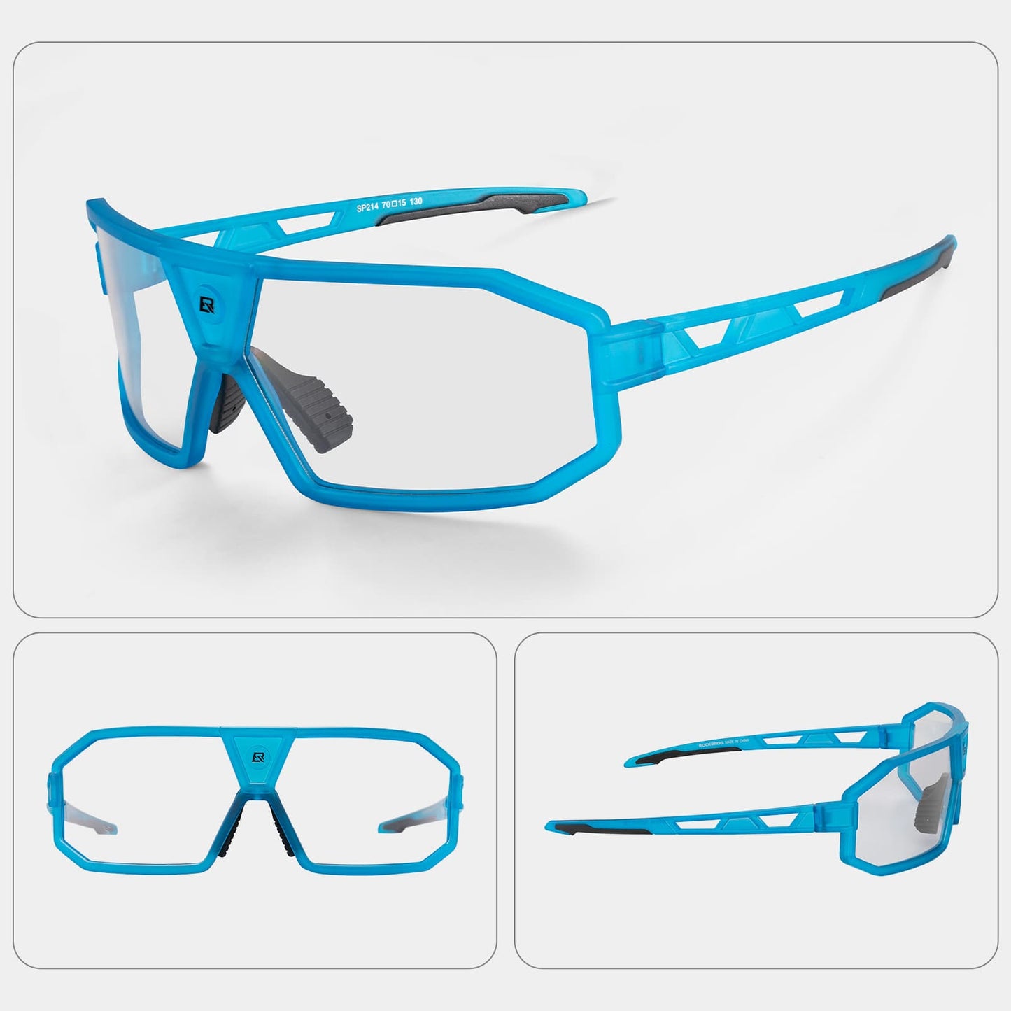 Okulary przeciwsłoneczne fotochromowe z ochroną UV400, okulary rowerowe unisex, niebieskie ROCKBROS
