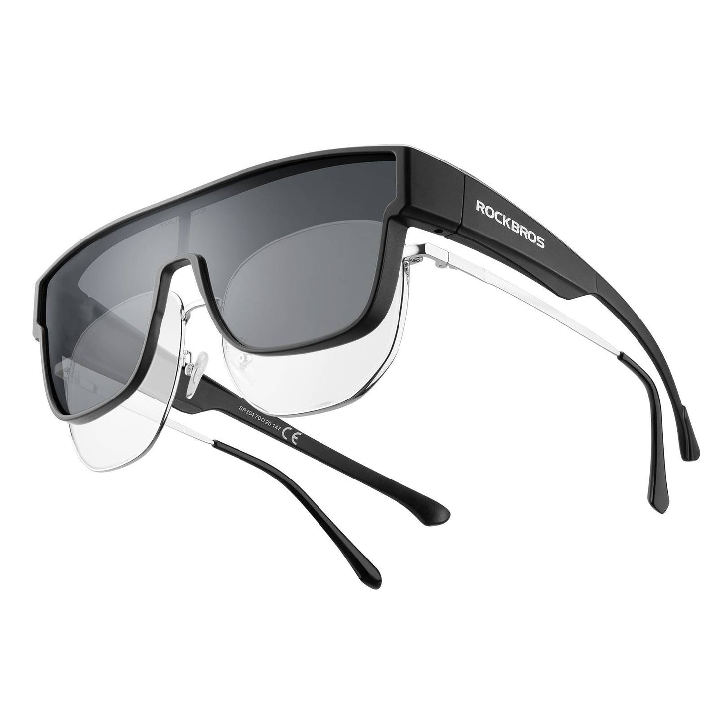 Okulary rowerowe z polaryzacją, okulary krótkowzroczne, okulary nakładkowe, okulary sportowe unisex, ROCKBROS