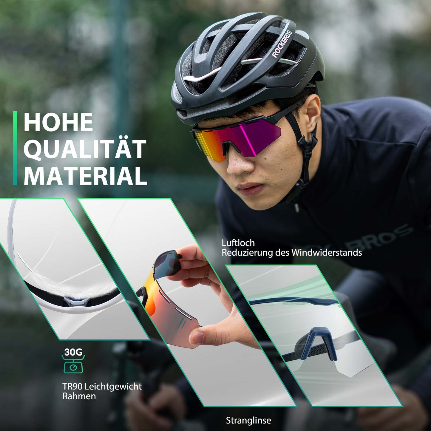 Okulary rowerowe z polaryzacją i 4 wymiennymi soczewkami ROCKBROS