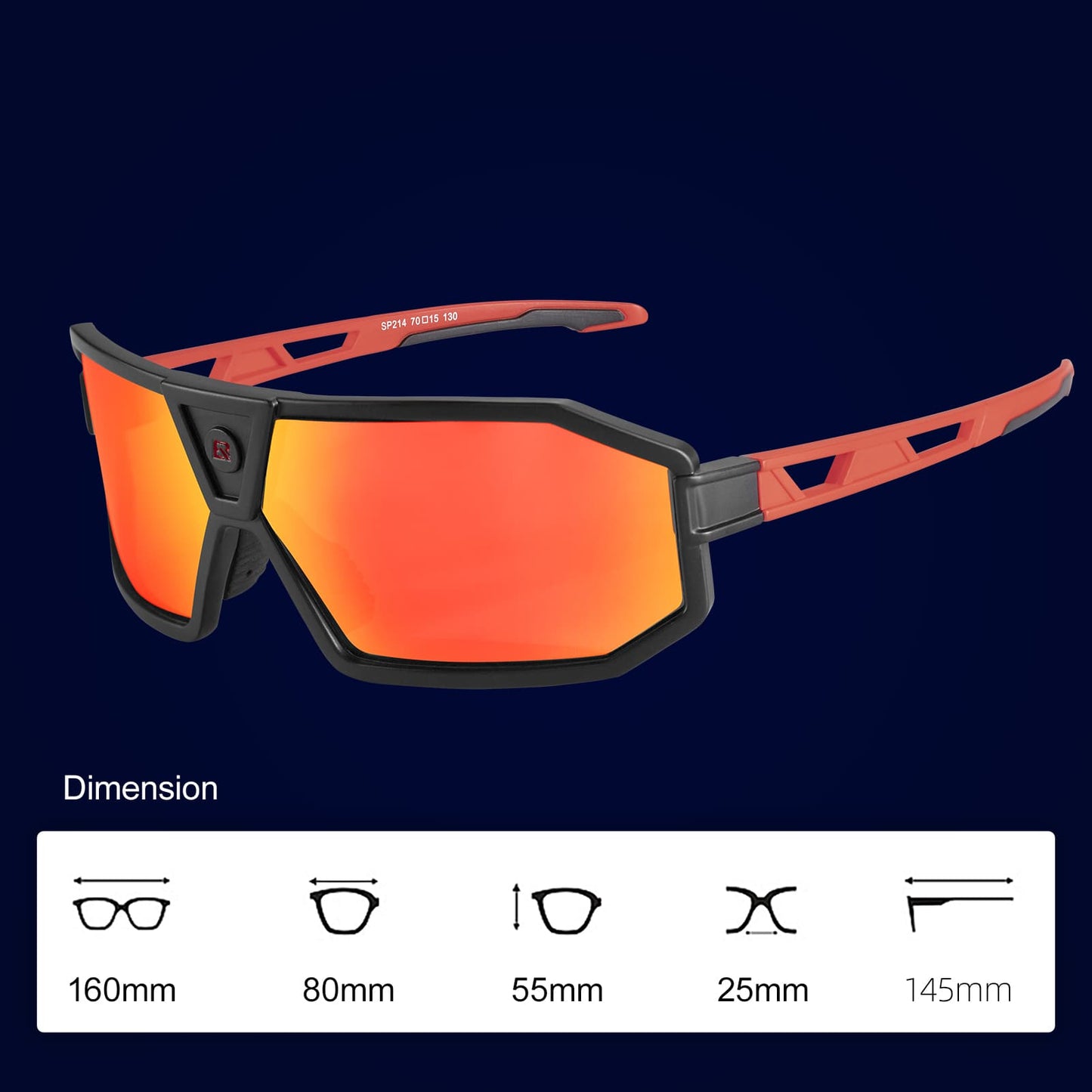 Okulary przeciwsłoneczne polaryzacyjne, okulary rowerowe, unisex, czarno-czerwone, ROCKBROS