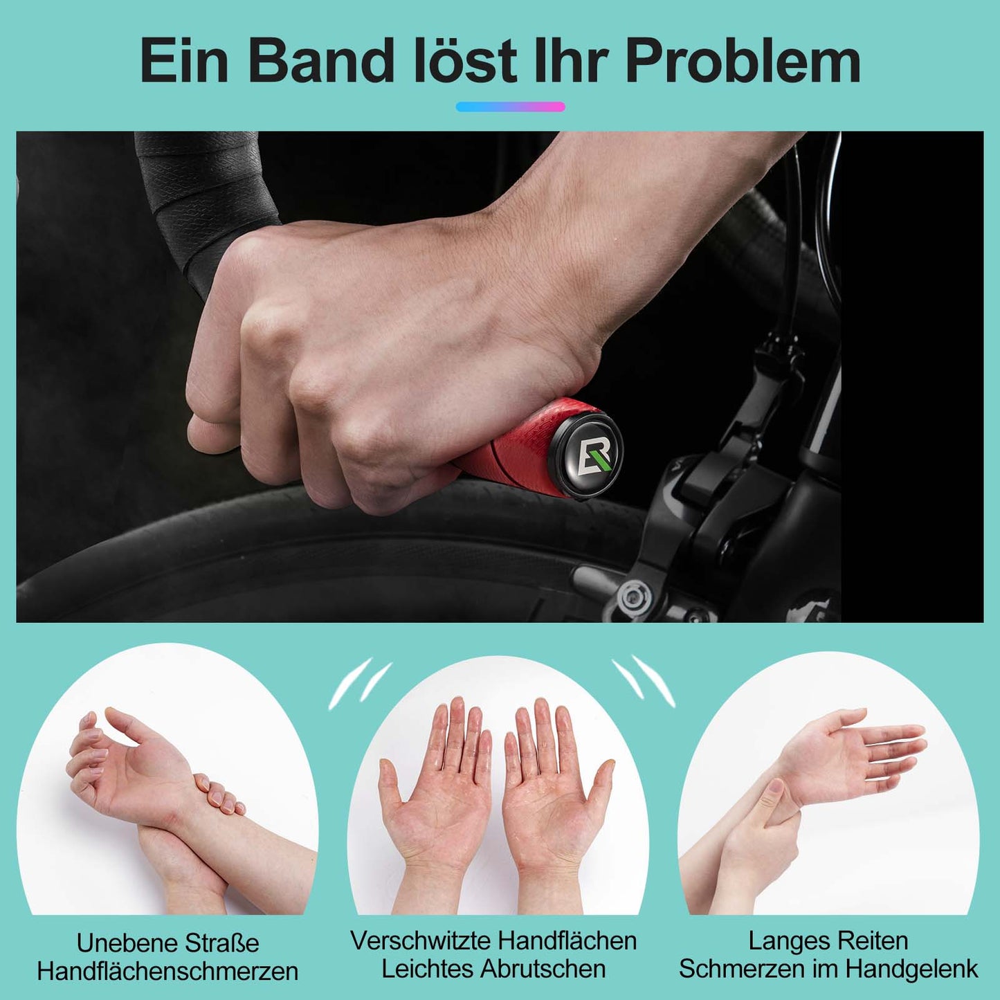 Owijka antypoślizgowa na kierownicę roweru górskiego i szosowego, 2 rolki, ROCKBROS