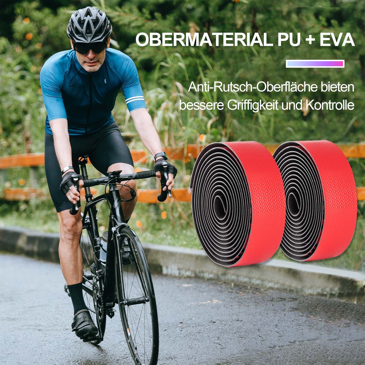 Owijka antypoślizgowa na kierownicę roweru górskiego i szosowego, 2 rolki, ROCKBROS