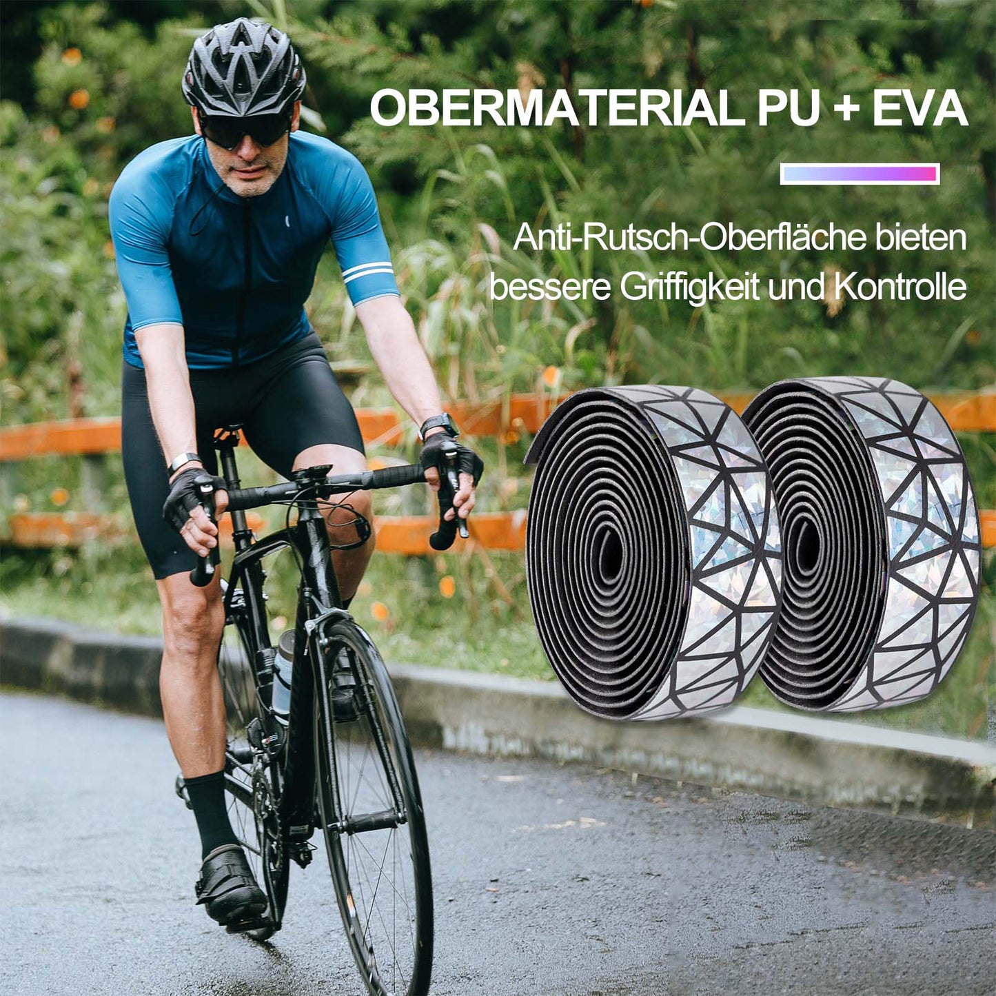 Owijka antypoślizgowa na kierownicę roweru górskiego i szosowego, 2 rolki, ROCKBROS