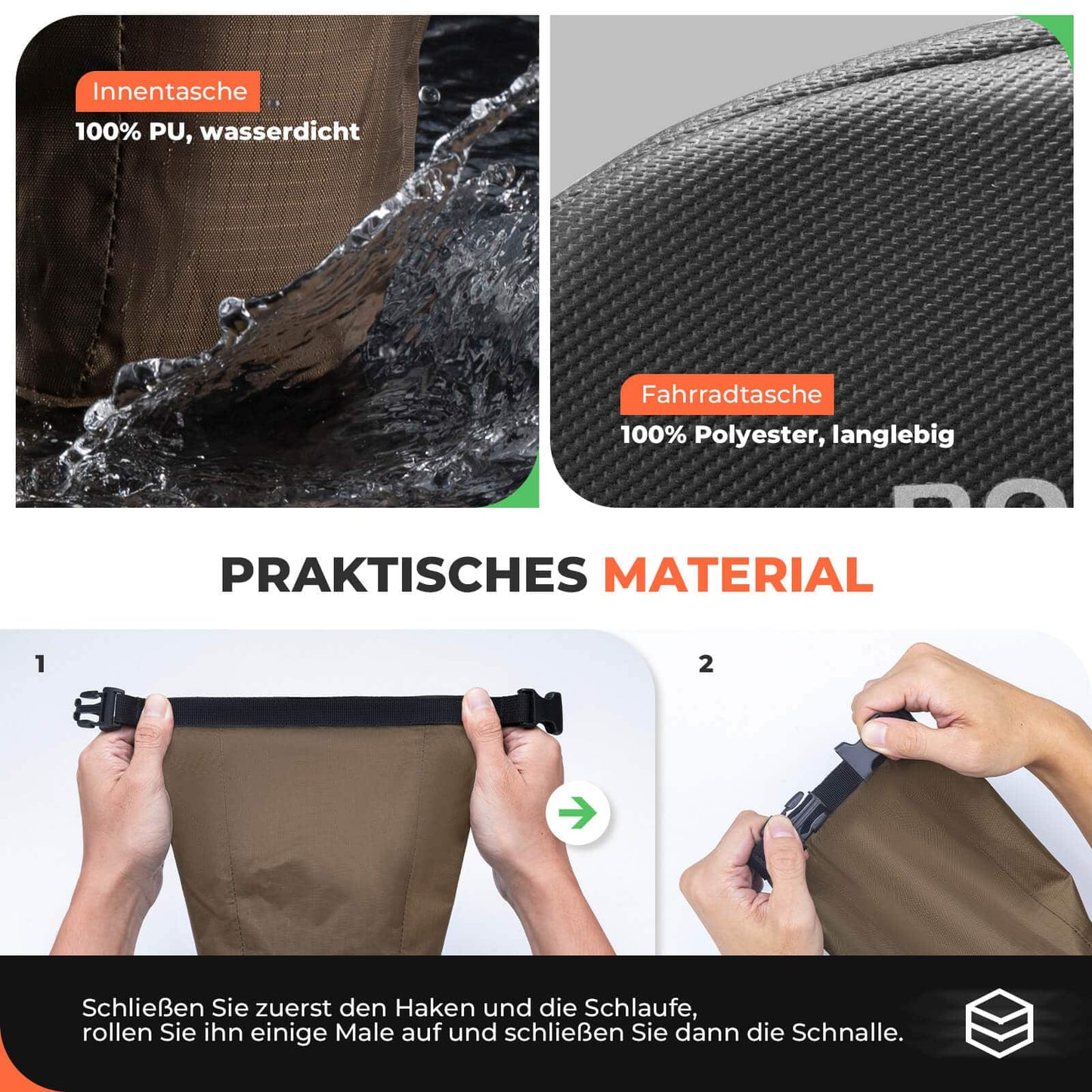 Torba podsiodłowa, wodoodporna torba rowerowa, rozszerzalna z wewnętrzną kieszenią, ROCKBROS