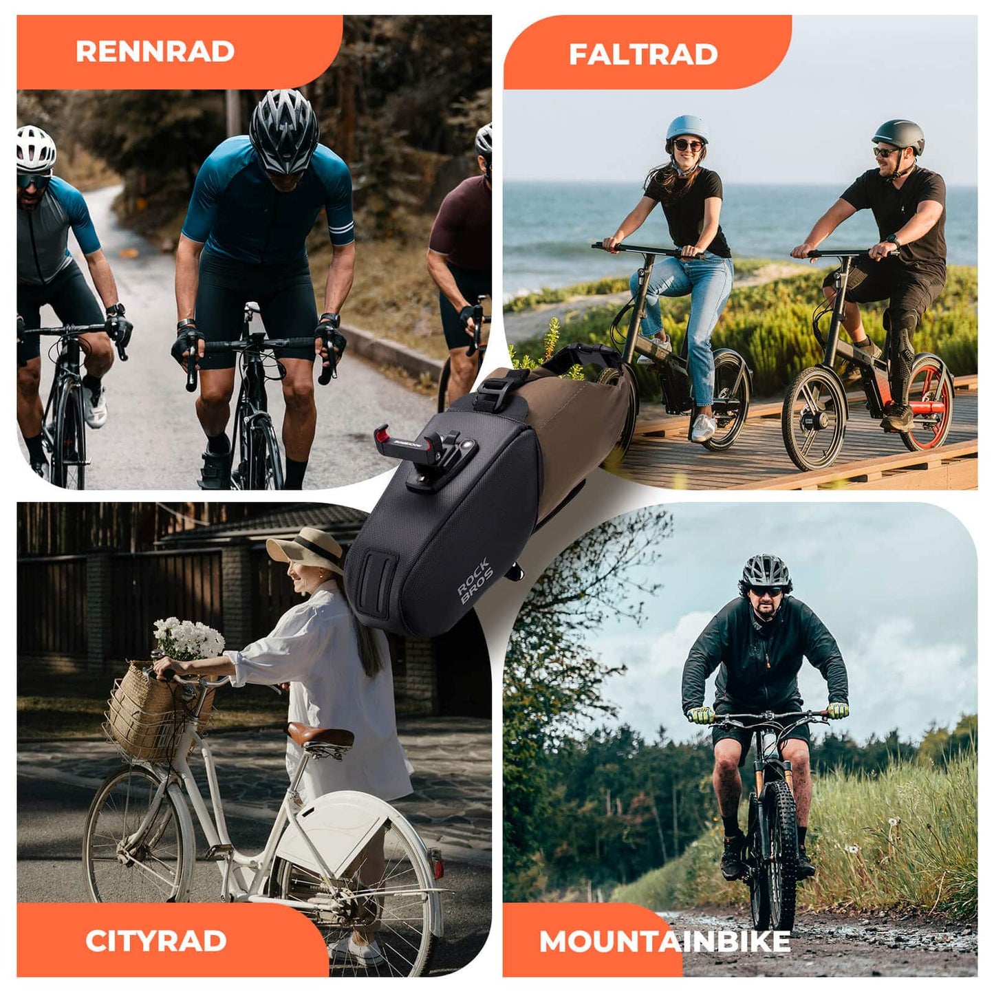 Torba podsiodłowa, wodoodporna torba rowerowa, rozszerzalna z wewnętrzną kieszenią, ROCKBROS