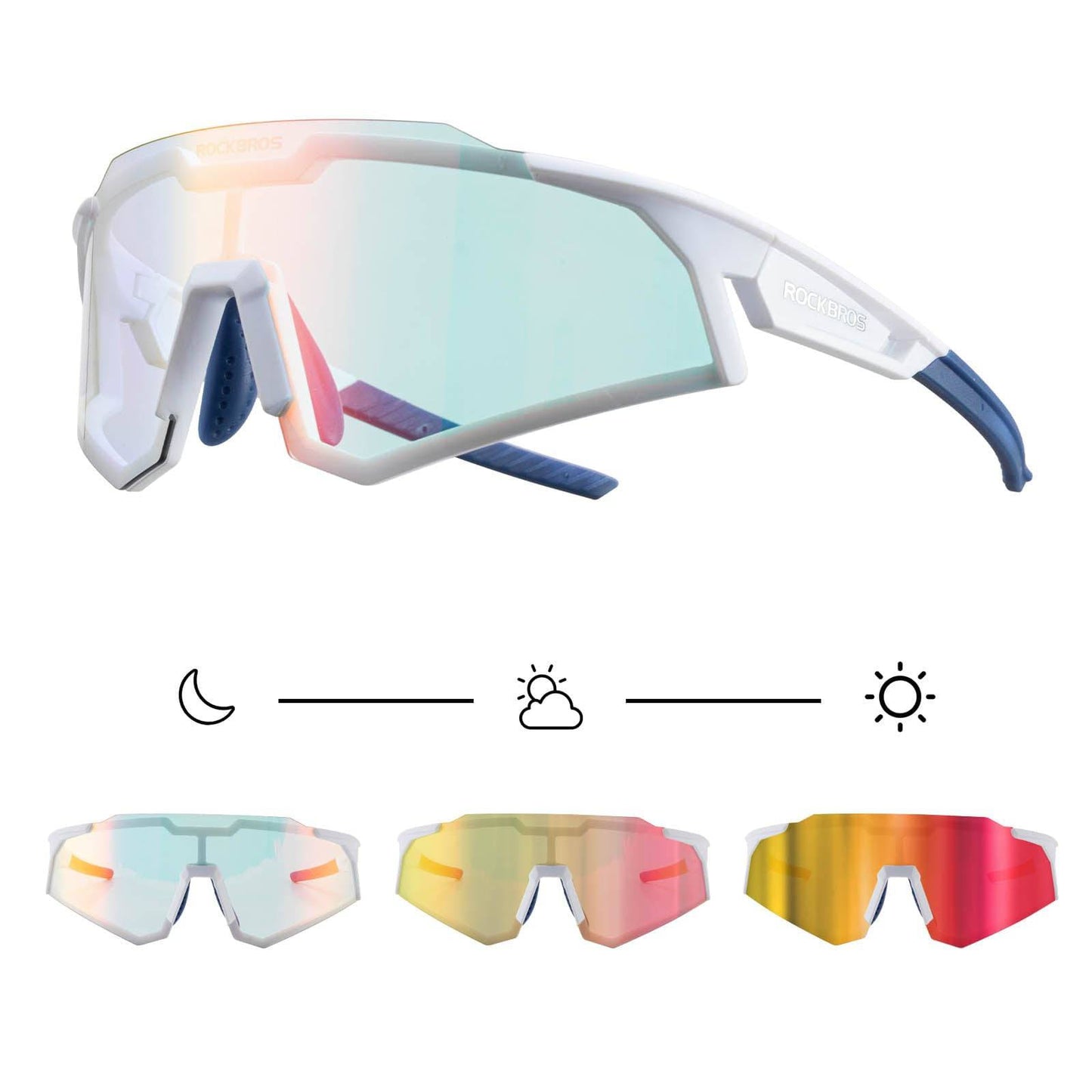 Okulary przeciwsłoneczne, okulary rowerowe, samoprzyciemniające, outdoorowe, ochrona UV400, ROCKBROS