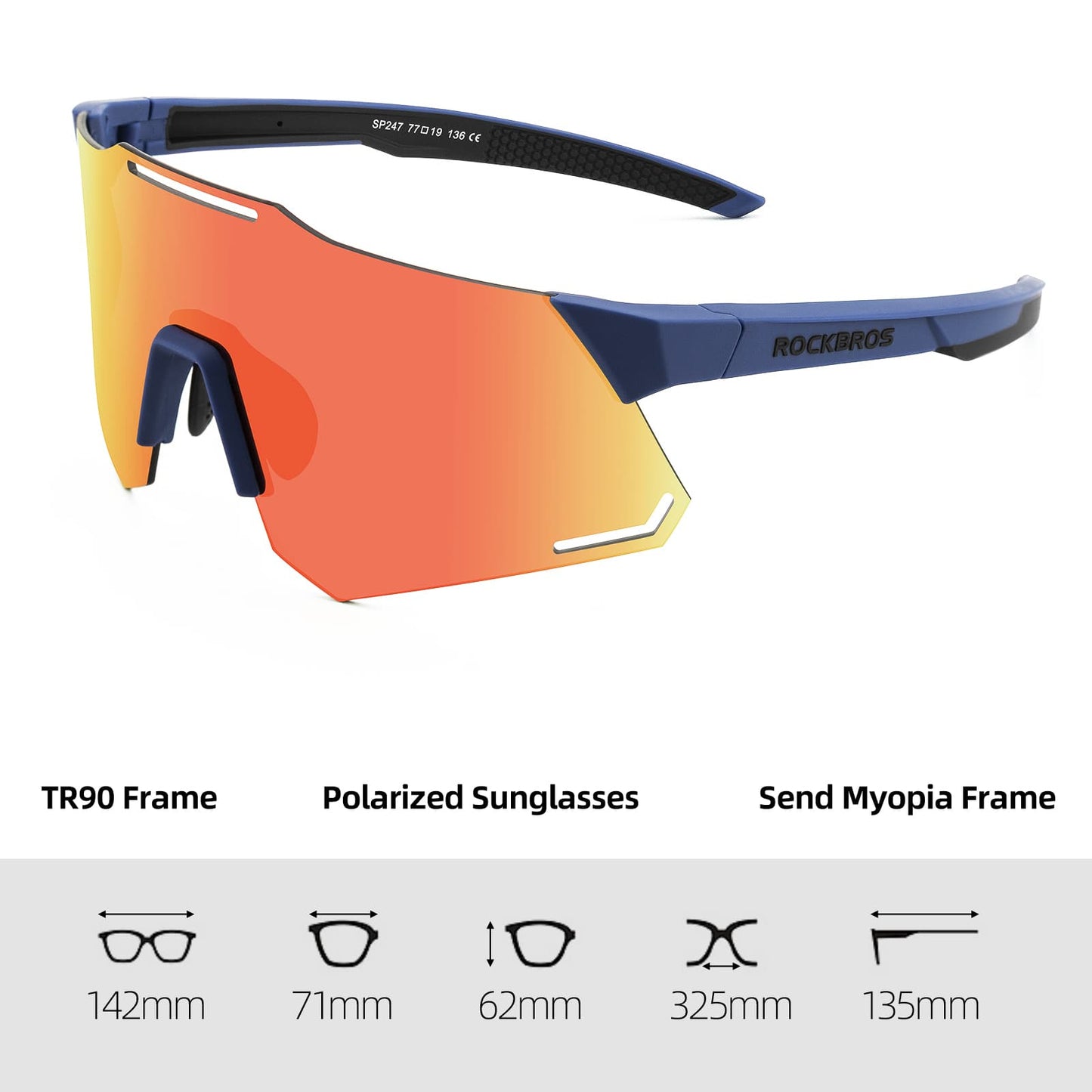 Okulary przeciwsłoneczne z ochroną UV400, okulary rowerowe dla kobiet/mężczyzn ROCKBROS