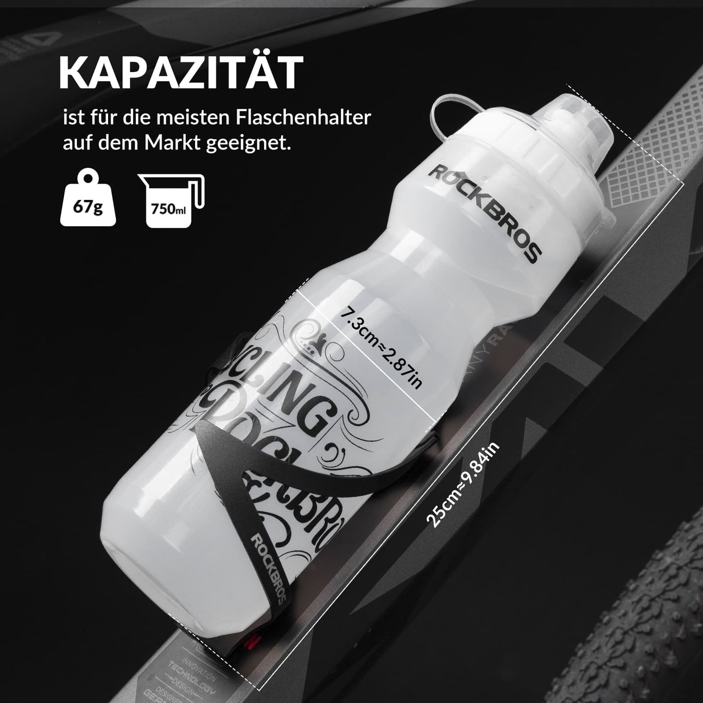 Butelka na wodę sportowa 750 ml Butelka na wodę rowerowa bez BPA ROCKBROS