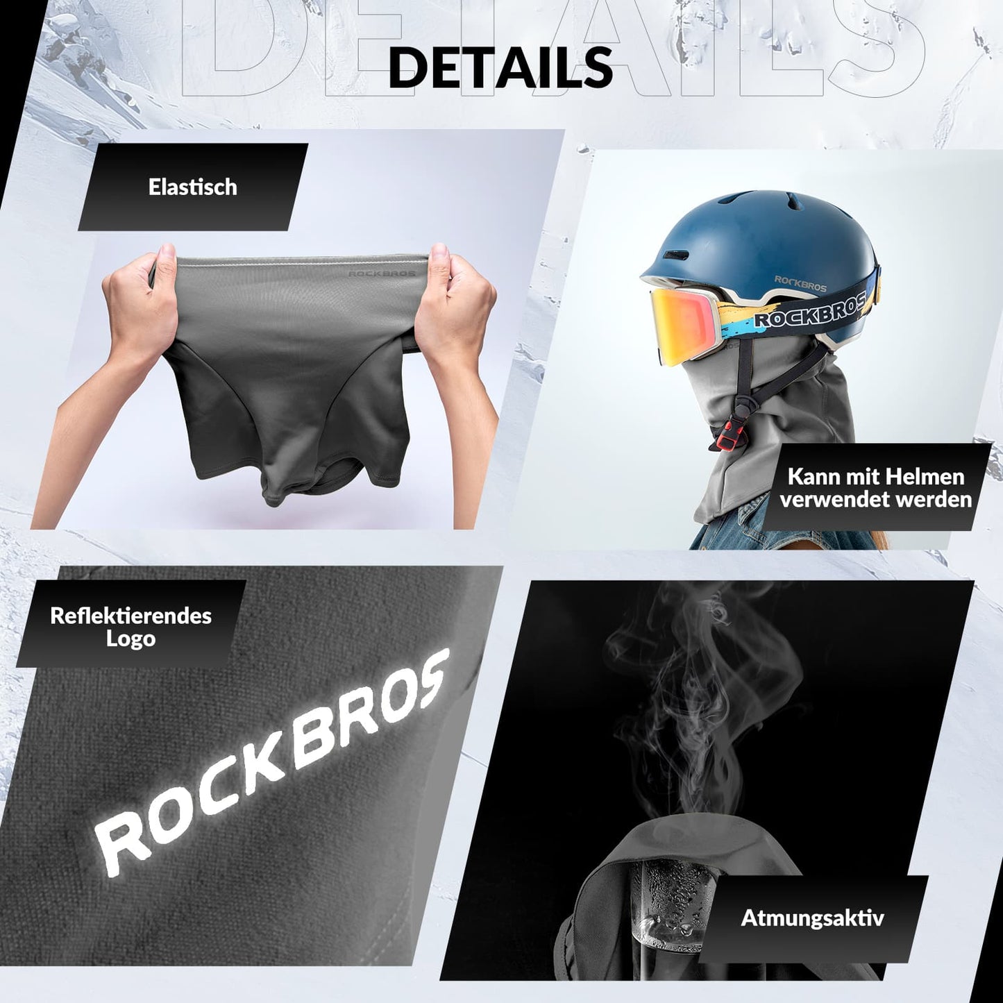 Kominiarki jesienno-zimowe, zestaw 2 sztuk, do sportów na świeżym powietrzu, unisex ROCKBROS