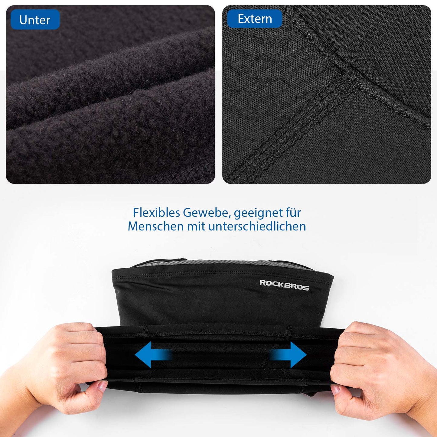 Kominiarka, wiatroszczelna czapka pod kask wykonana z ciepłego polaru, czarna, ROCKBROS