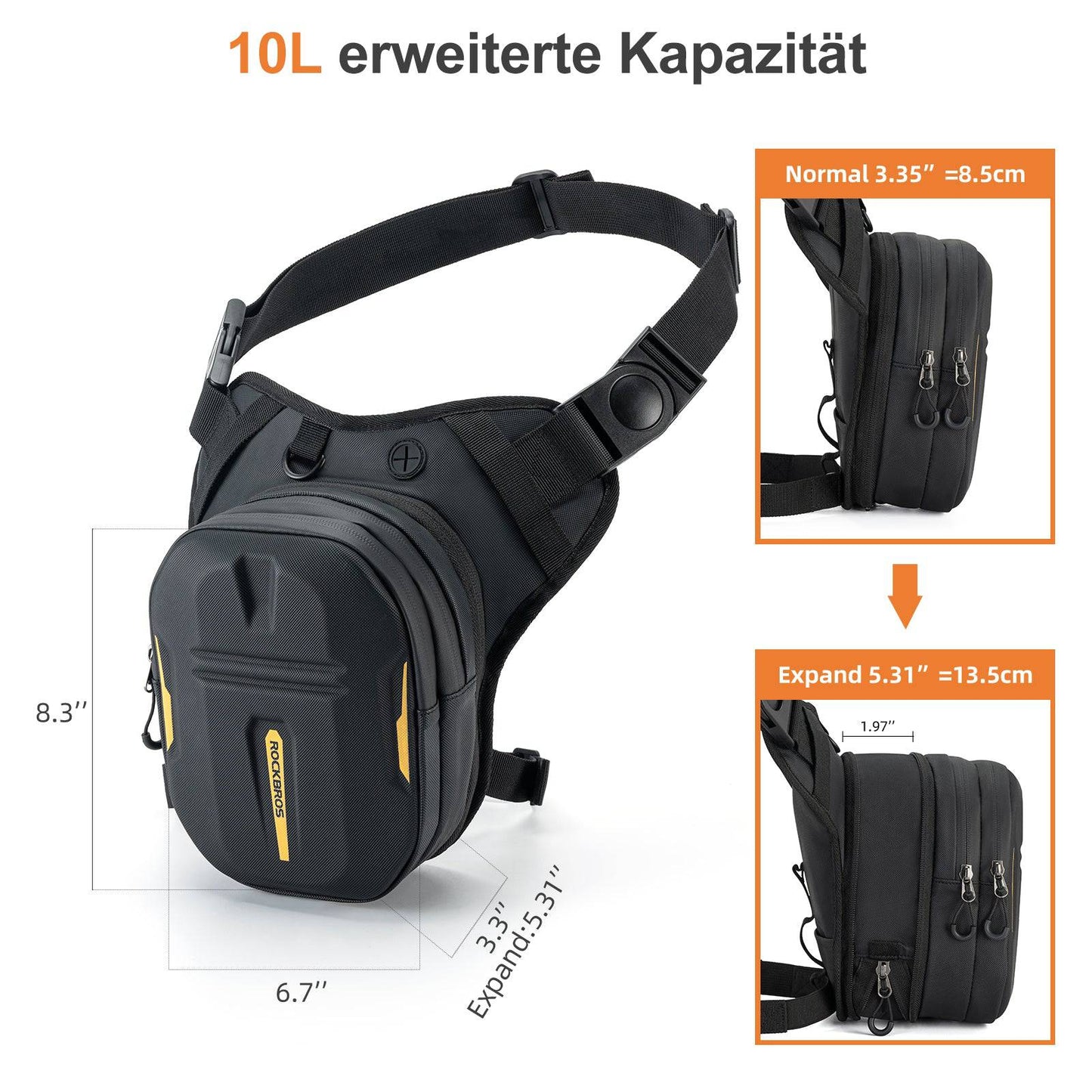 Torba na zbiornik z magnetycznym oparciem, torba na nogę motocyklową z paskiem na ramię, ROCKBROS