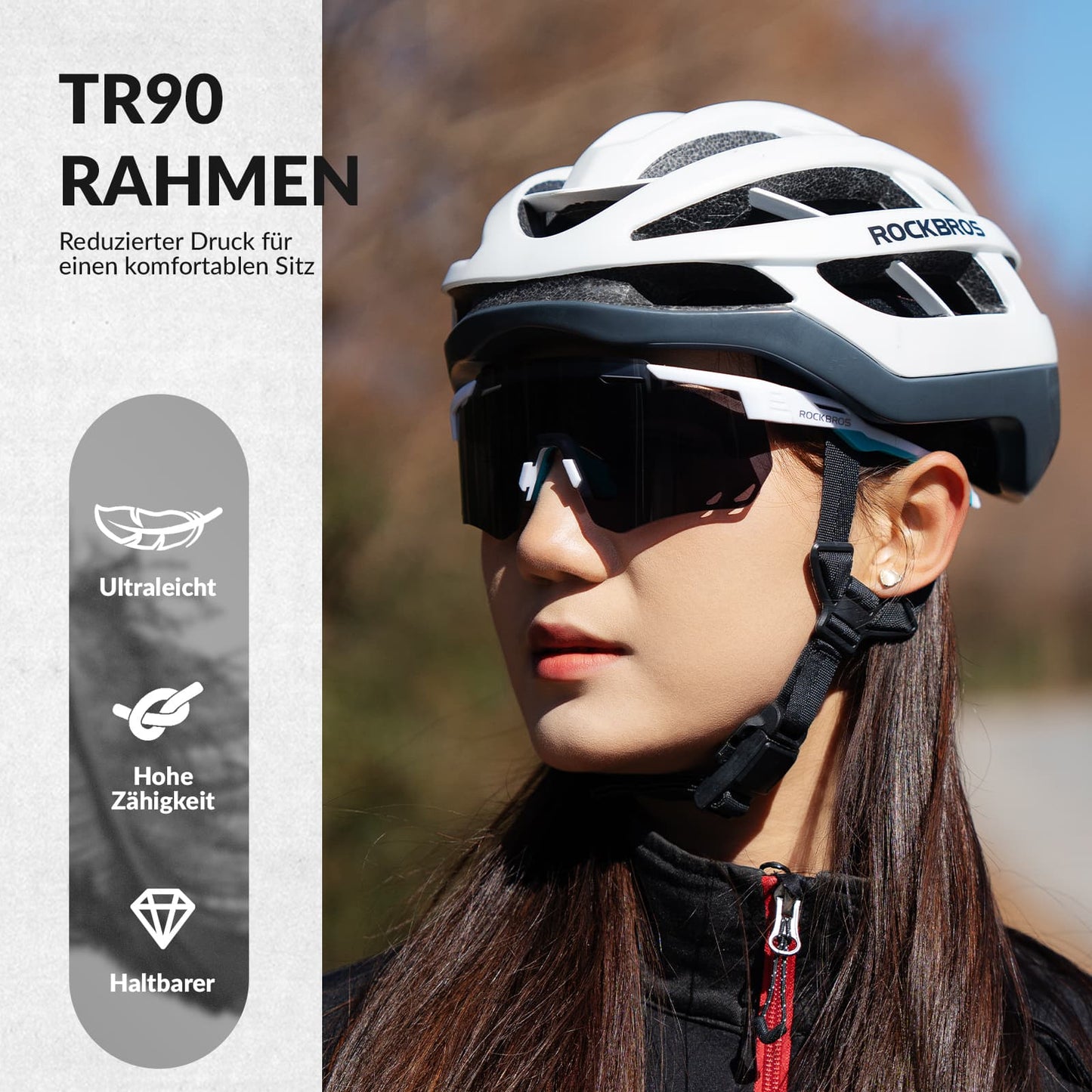 Ultralekkie okulary rowerowe, fotochromowe okulary przeciwsłoneczne z ochroną UV400, ROCKBROS