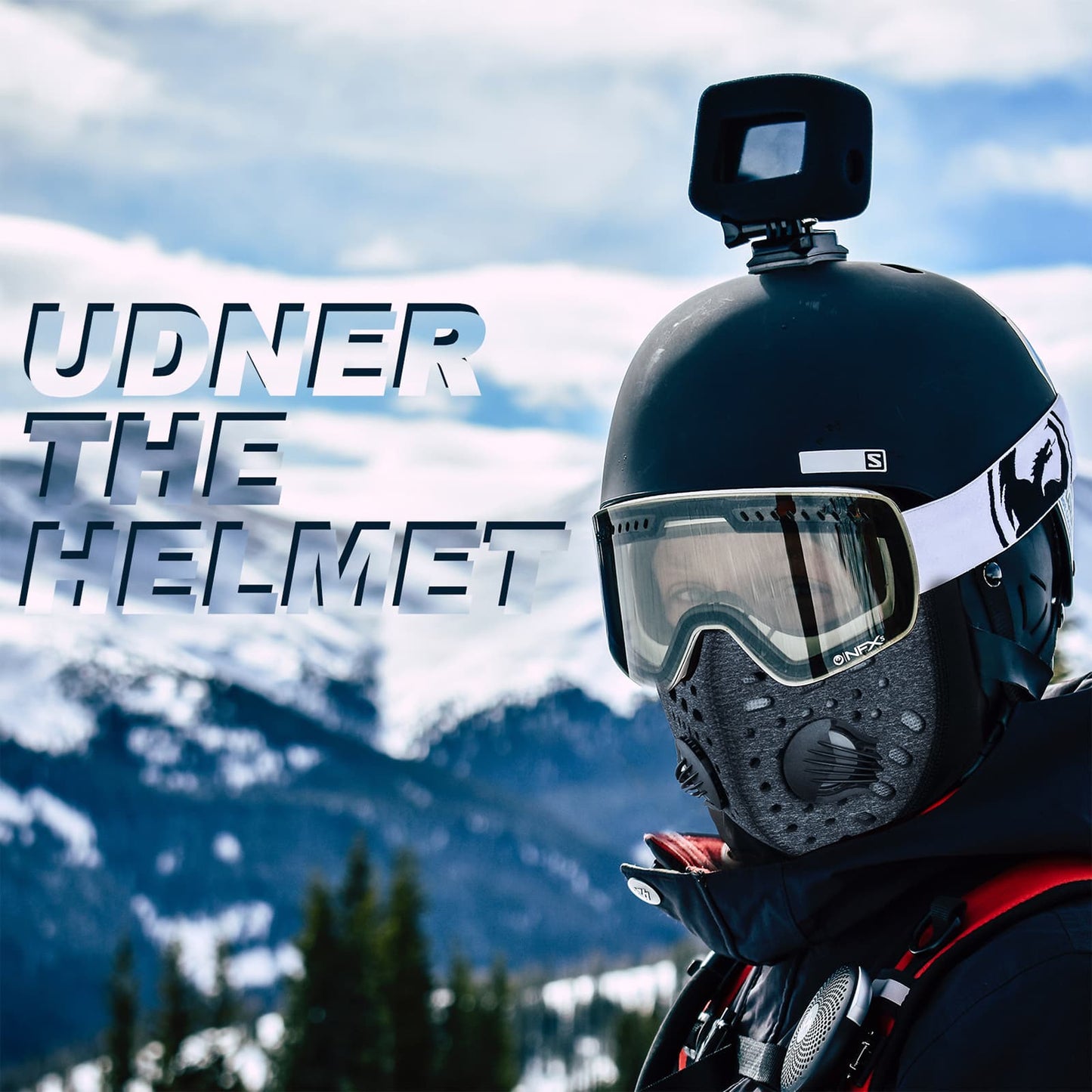 Ciepła kominiarka, zimowy polarowy ocieplacz na szyję z filtrem oddechowym, ROCKBROS