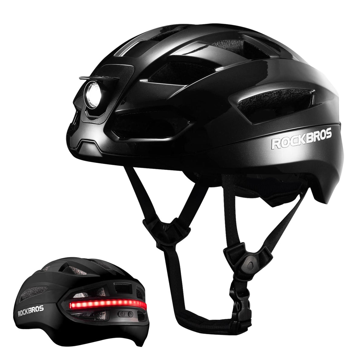 ROCKBROS Zdalnie sterowany Smart kask rowerowy z oświetleniem