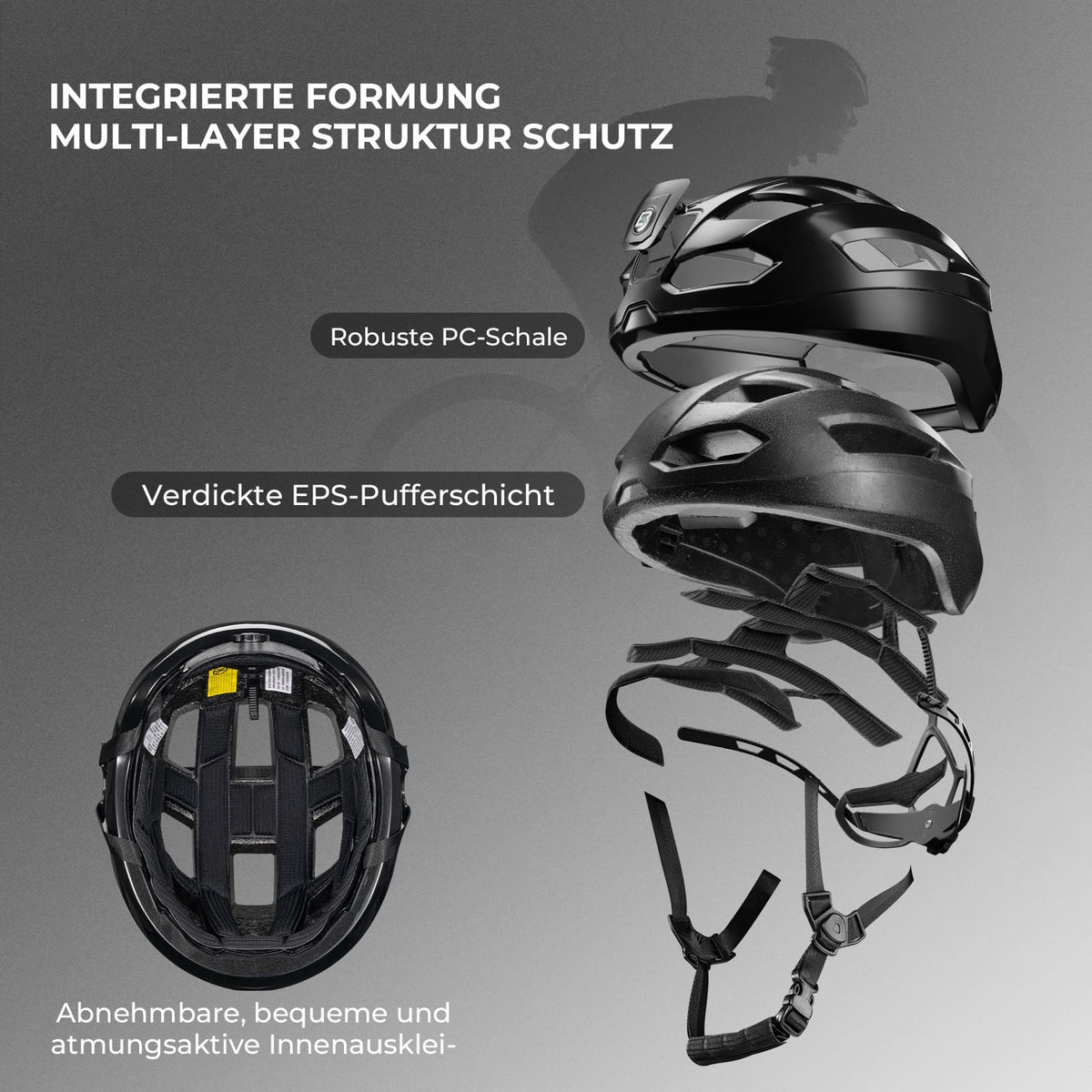 ROCKBROS Zdalnie sterowany Smart kask rowerowy z oświetleniem