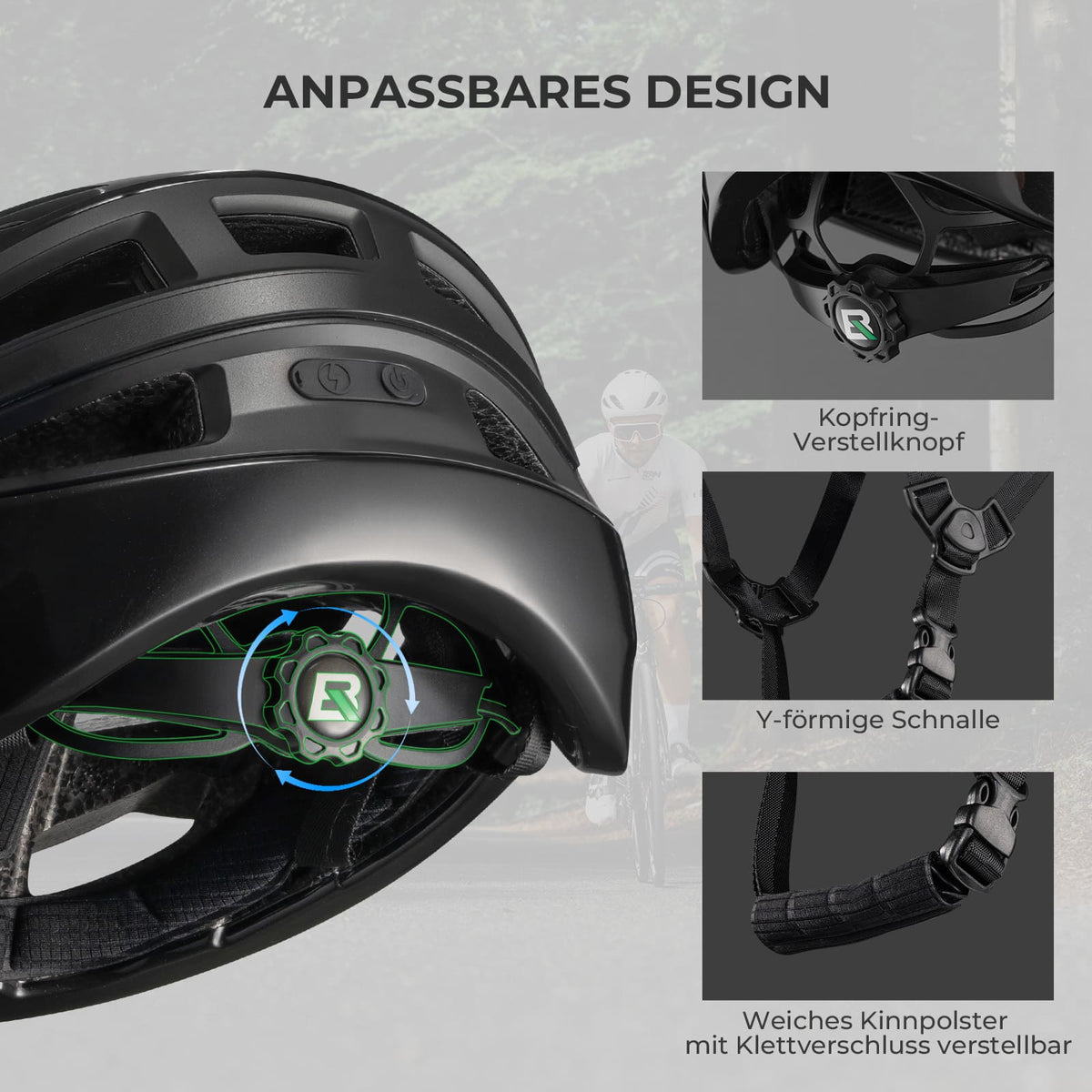 ROCKBROS Zdalnie sterowany Smart kask rowerowy z oświetleniem