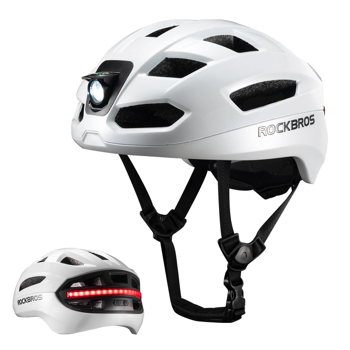 ROCKBROS Zdalnie sterowany Smart kask rowerowy z oświetleniem