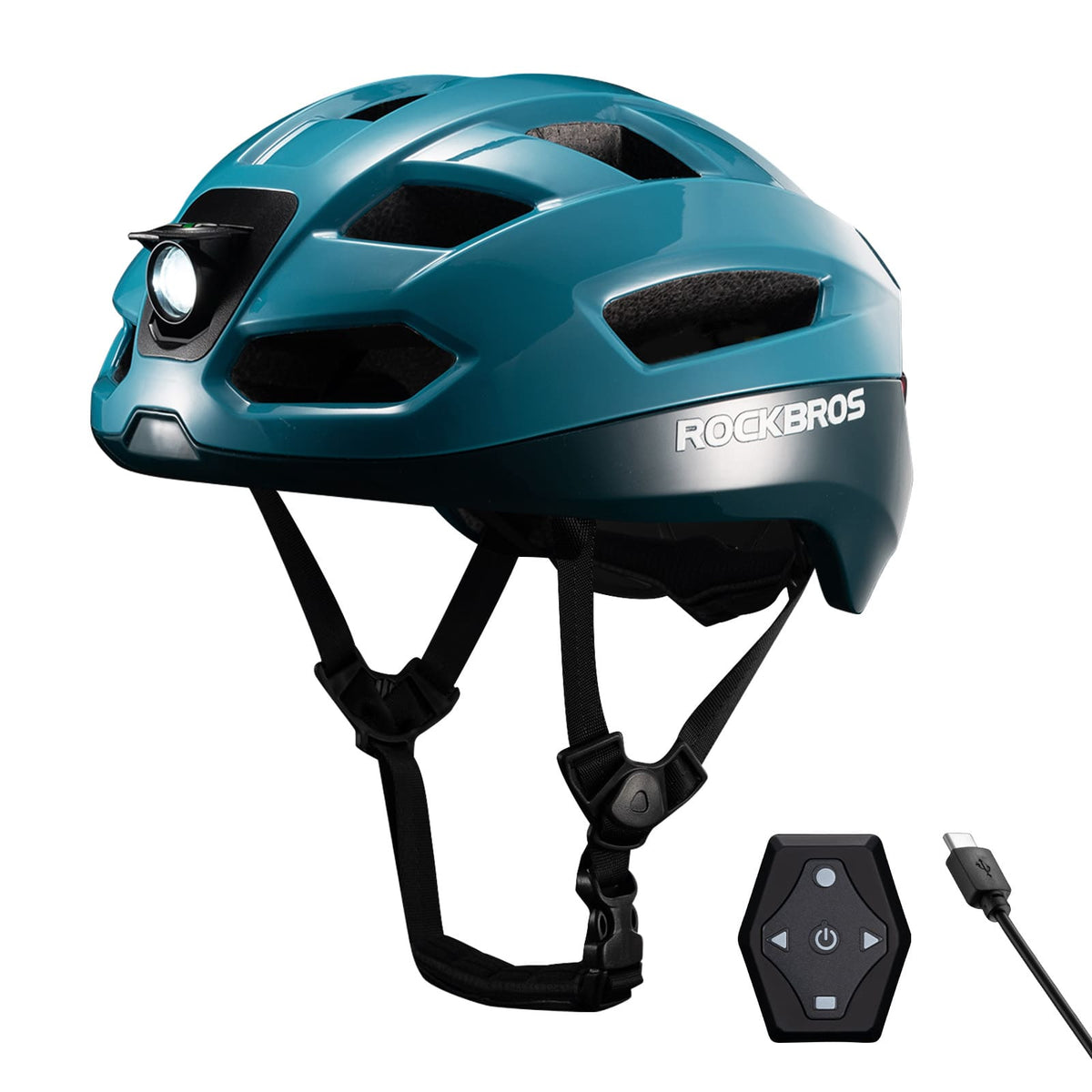 ROCKBROS Zdalnie sterowany Smart kask rowerowy z oświetleniem