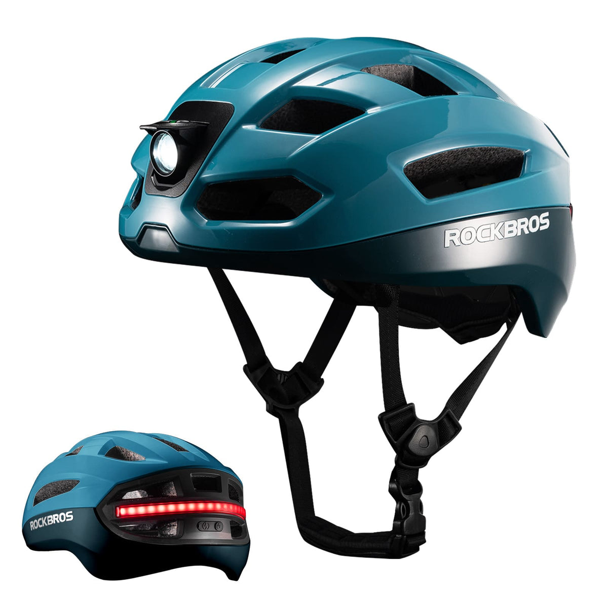 ROCKBROS Zdalnie sterowany Smart kask rowerowy z oświetleniem
