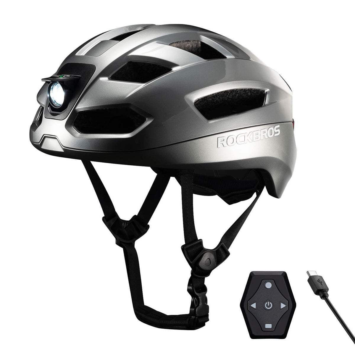 ROCKBROS Zdalnie sterowany Smart kask rowerowy z oświetleniem