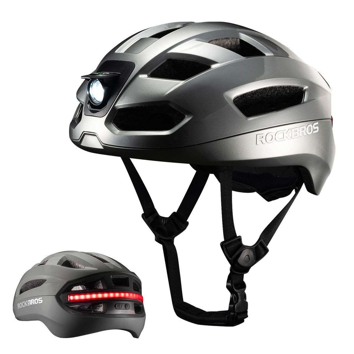 ROCKBROS Zdalnie sterowany Smart kask rowerowy z oświetleniem