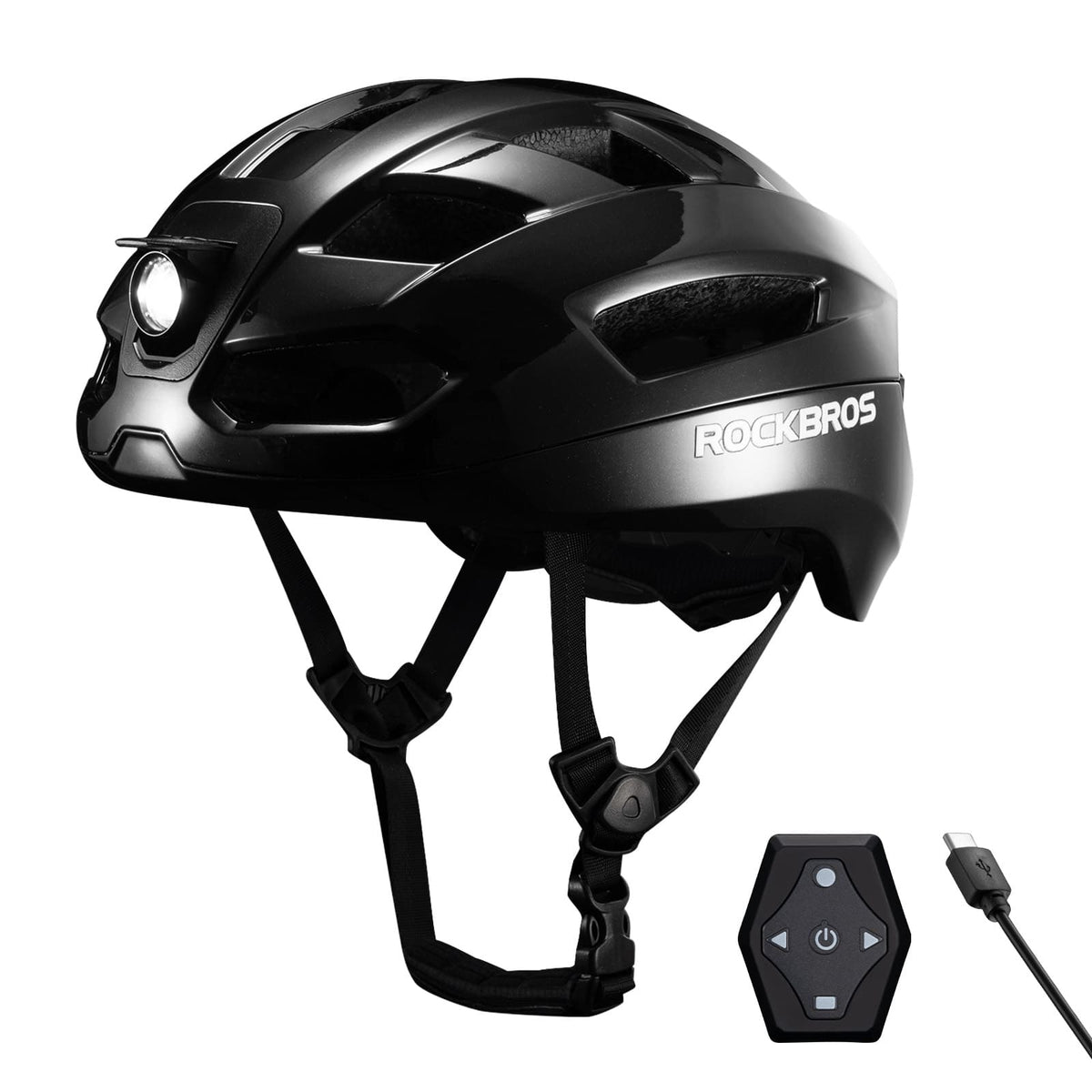 ROCKBROS Zdalnie sterowany Smart kask rowerowy z oświetleniem