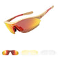 ROCKBROS Sportowe okulary przeciwsłoneczne do jazdy na rowerze z 3 wymiennymi szkłami UV400